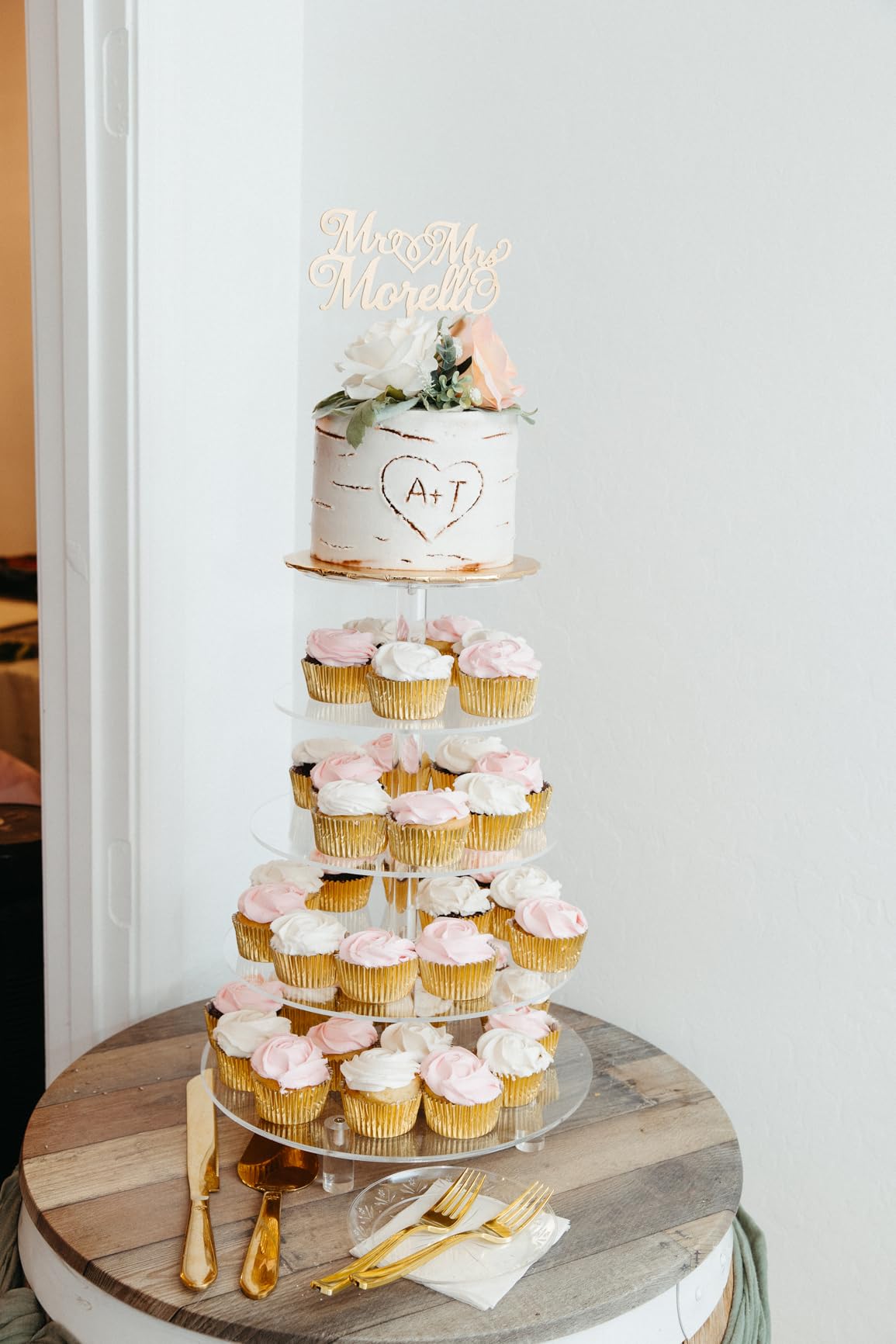 5 Tier Acrylic Cupcake Stand, Extra Thick 5mm Base, Large Cupcake Tower, Multi Tiered Cake Stand Round Clear Holder for Dessert Table Display, Weddings, Birthday Party customer photo 2
