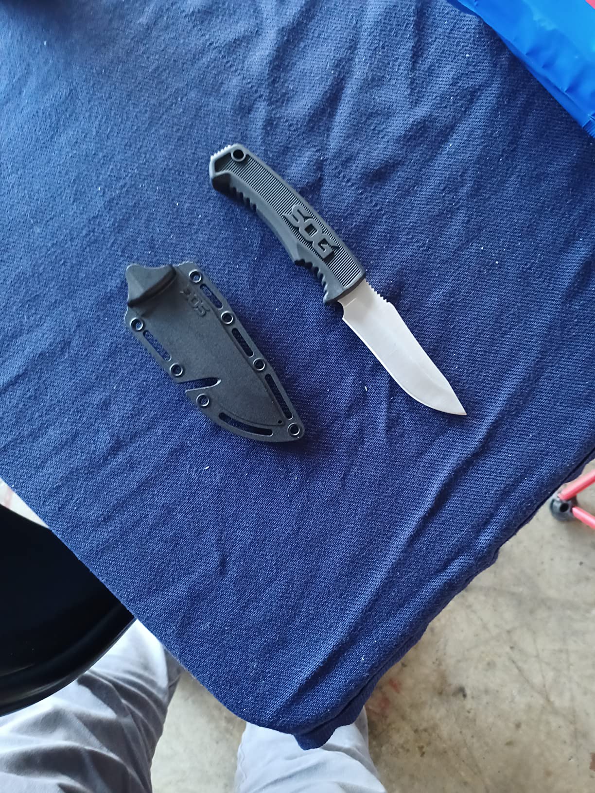 SOG Survival Knife with Sheath - Field Knife Fixed Blade Knives 4 Inch Tactical Knife and Bushcraft Knife w/Full Tang Hunting Knife Blade (FK1001-CP) customer photo 2
