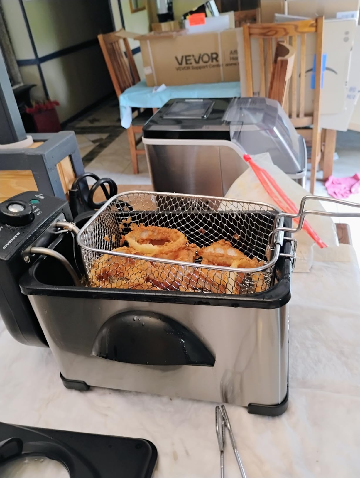 OVENTE Electric Deep Fryer, 2L Capacity, 1500W, Silver FDM2201BR | Lid w/ Viewing Window and Odor Filter, Adjustable Temperature, Removable Frying Basket and Easy to Clean Stainless Steel Body customer photo 2