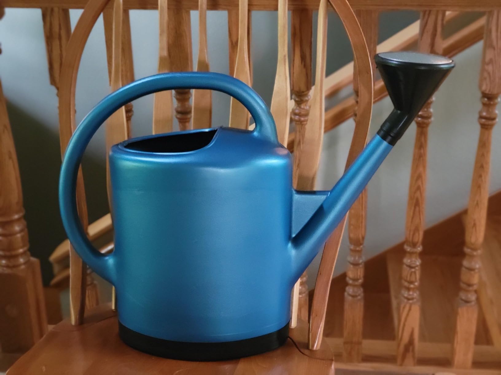 Gardener's Supply Company French Blue Watering Can | 3 Gallon Indoor Outdoor Water Container for Plants and Garden with Removable Stainless Steel Faceplate Rose Sprinkler Attachment - Blue customer photo 1