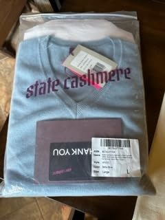 State Cashmere Women's Essential V-Neck Sweater 100% Pure Cashmere Classic Long Sleeve Pullover customer photo 1