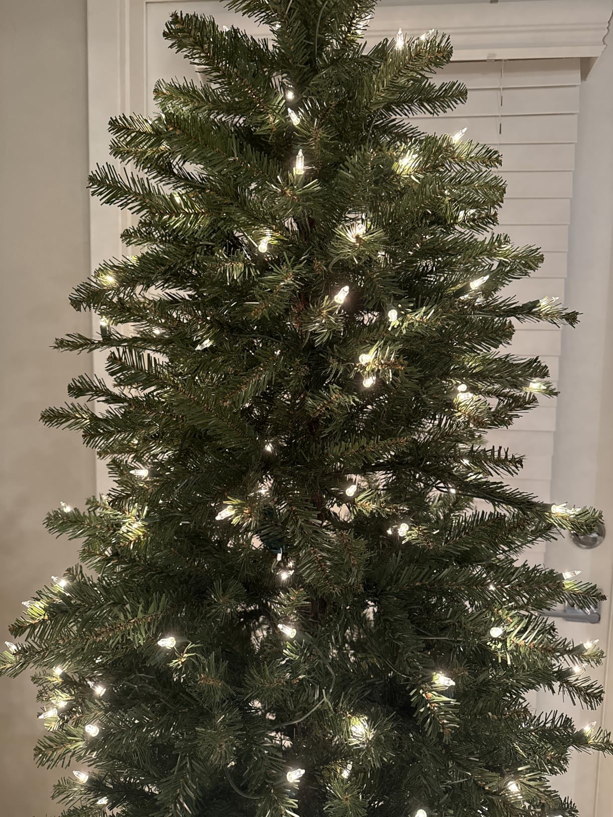 Puleo International 10ft Pre-Lit Slim Fraser Christmas Tree with 900 Warm White LED Lights, 2557 Realistic Dense Branch Tips, Easy Setup Artificial Trees with Sturdy Metal Stand customer photo 1