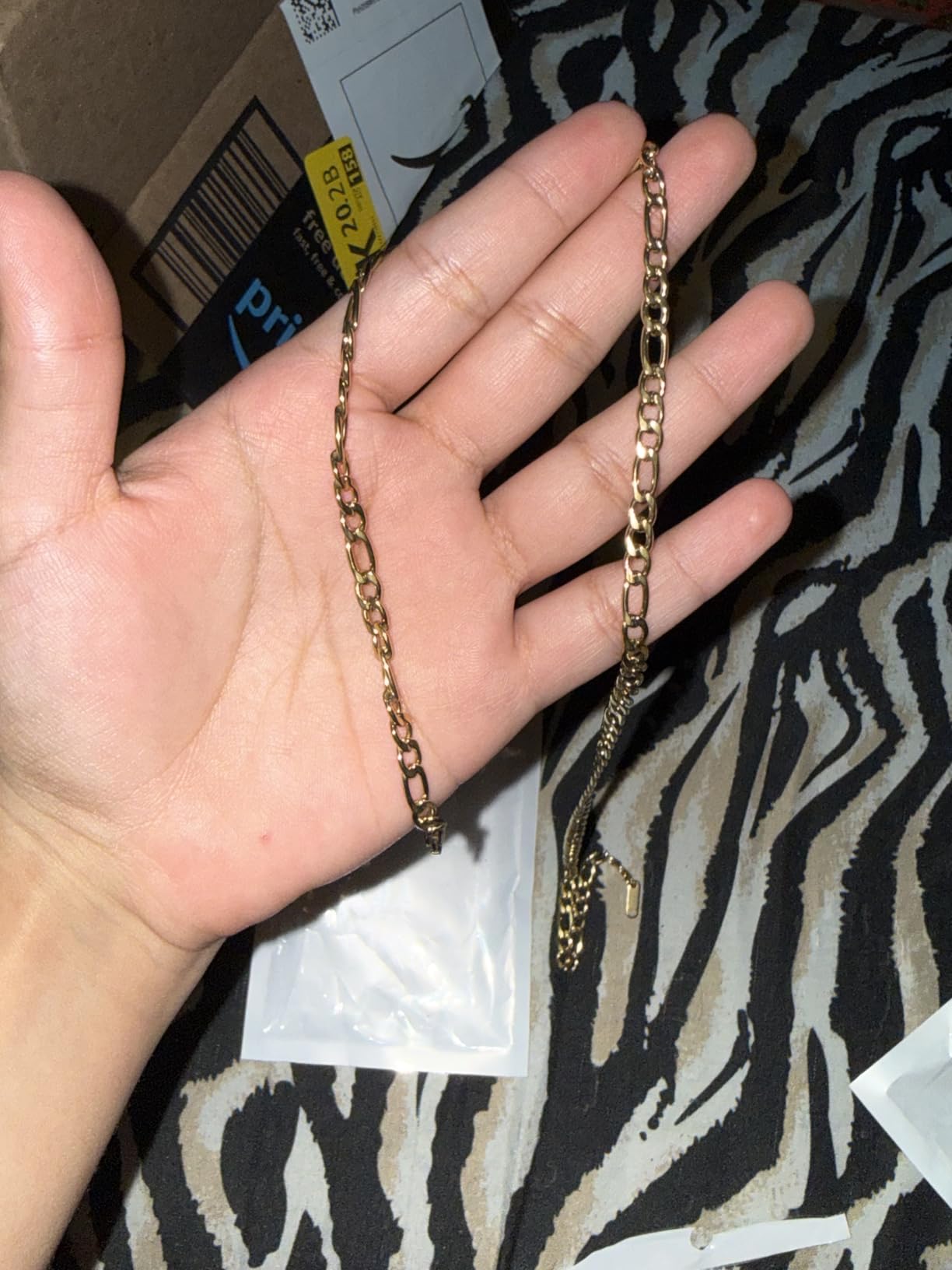 HZMAN Men Women 24k Real Gold Plated Figaro Chain Stainless Steel Necklace, Wide 3mm 5mm 7mm 9mm customer photo 1