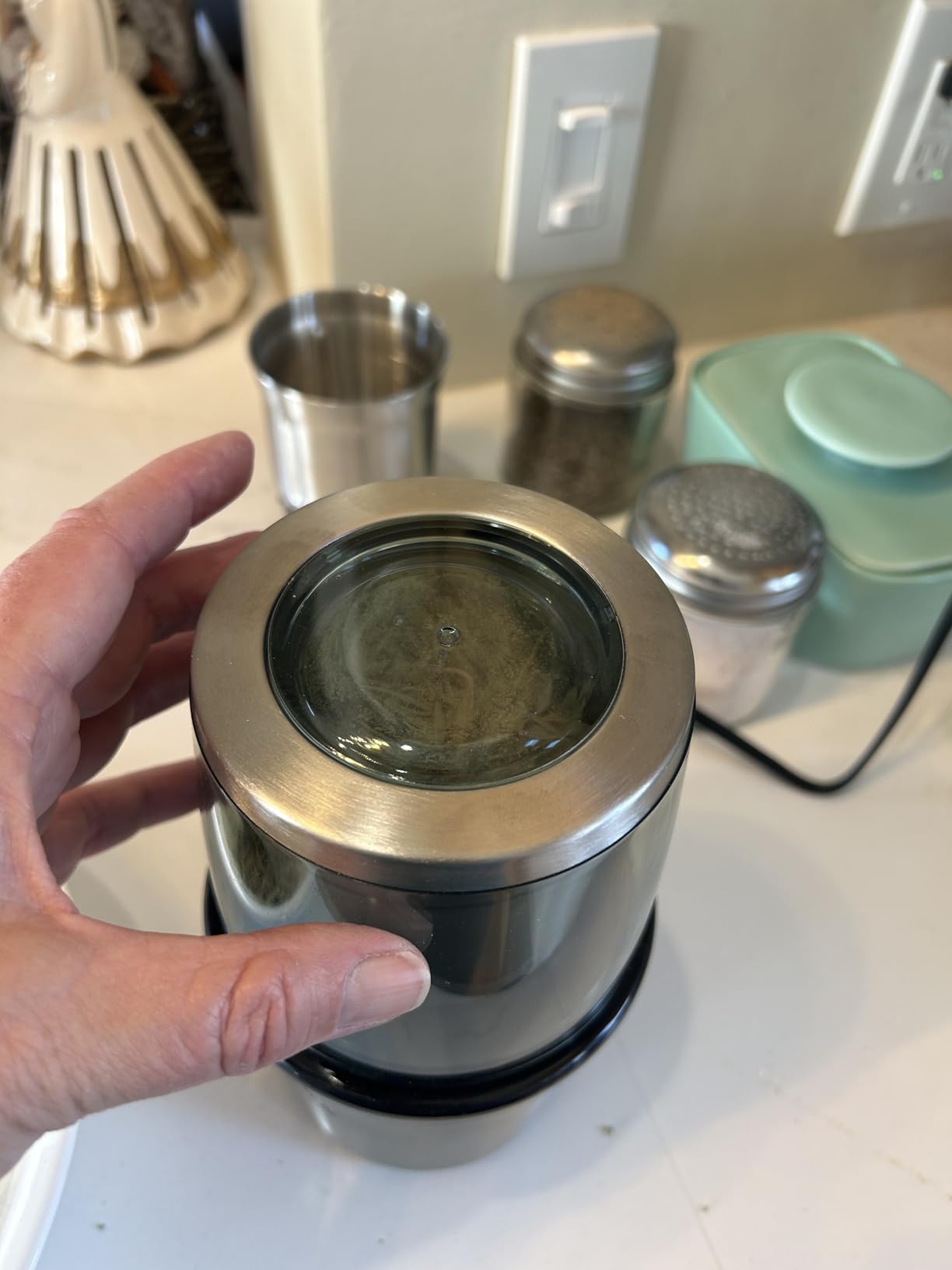 Secura Electric Coffee Grinder and Spice Grinder with 2 Stainless Steel Blades Removable Bowls customer photo 2