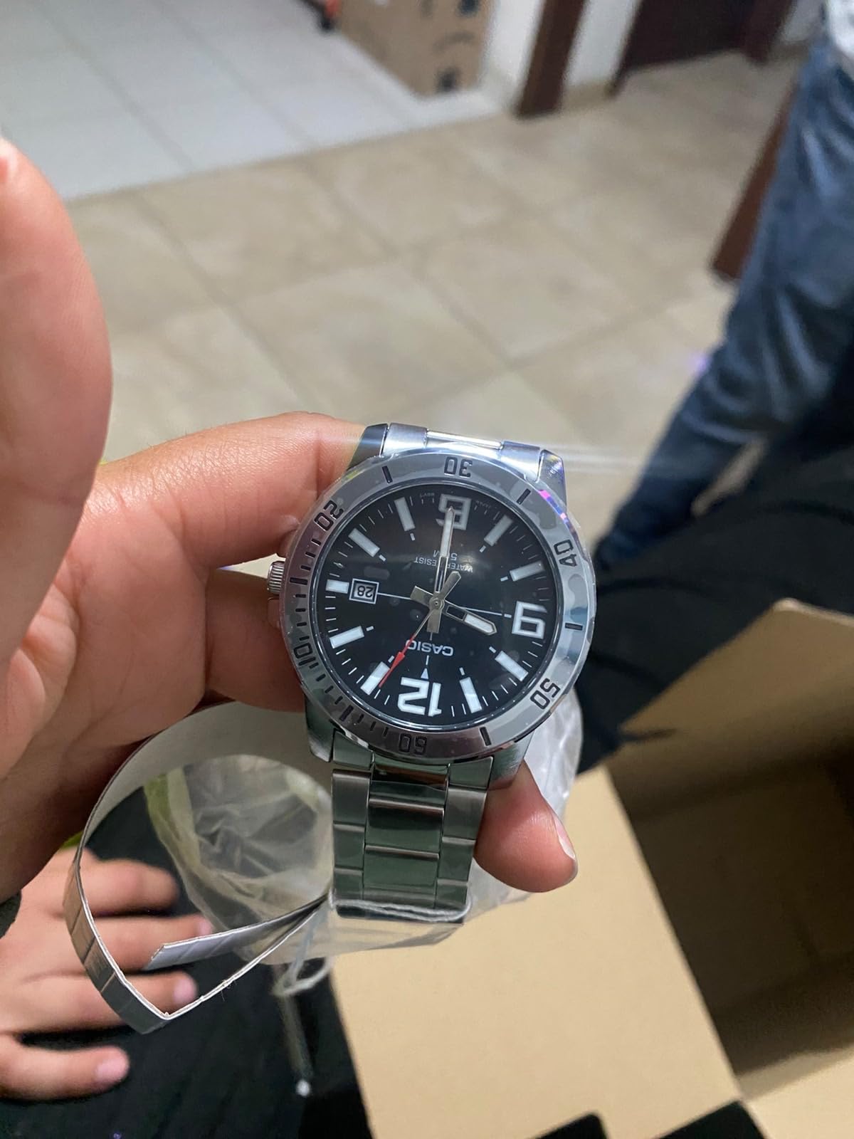 Casio MTP-VD01D-1BV Men's Enticer Stainless Steel Black Dial Casual Analog Sporty Watch, Silver, 48x42x10.7mm, Quartz Movement customer photo 1