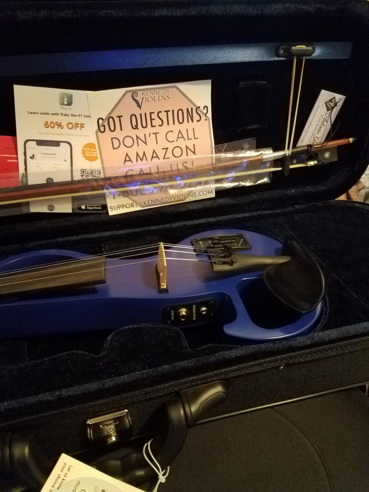 Electric Violin Bunnel Edge Outfit (Light Zebrano) - Kennedy Violins customer photo 2