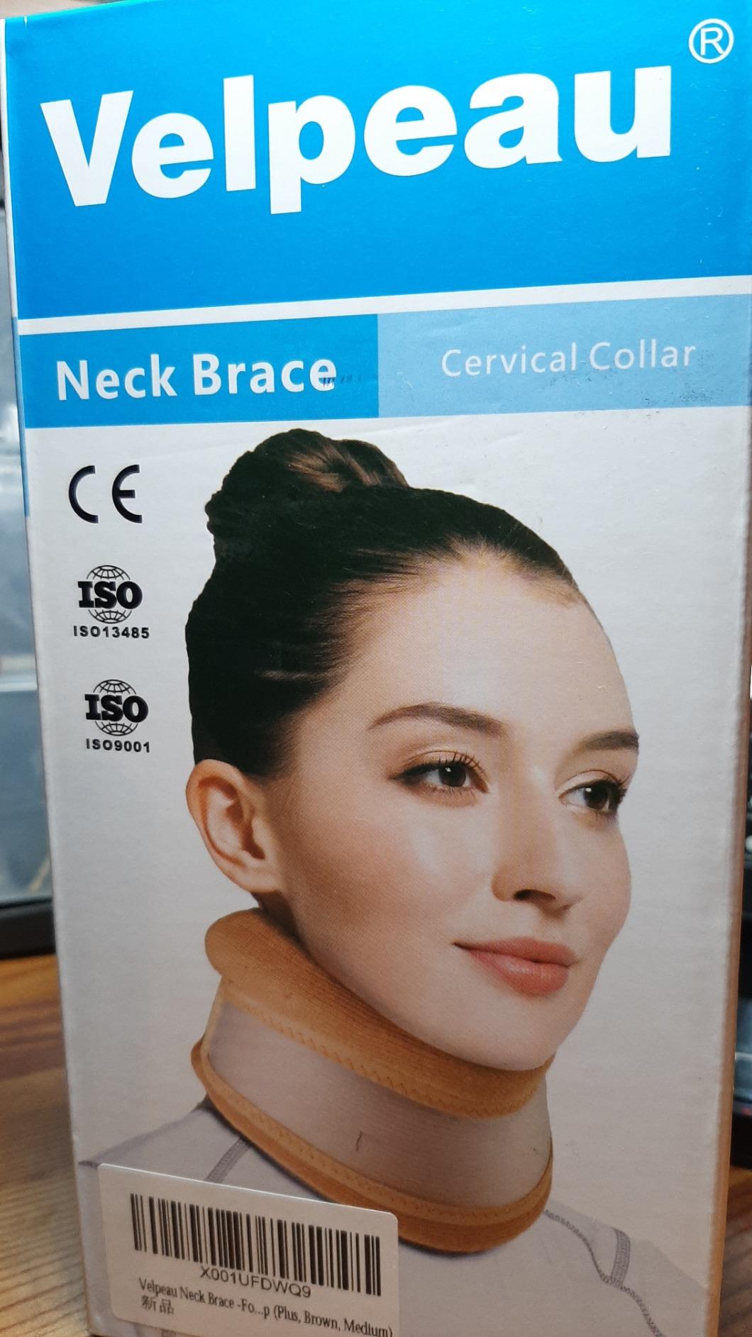 Velpeau Neck Brace for Neck Pain and Support - Soft Cervical Collar for Sleeping, Snoozing, Sleeping Upright, Anti-Snoring, Sleep Apnea for Women & Men (Khaki, Dual-purpose Version, M: 11.5-14