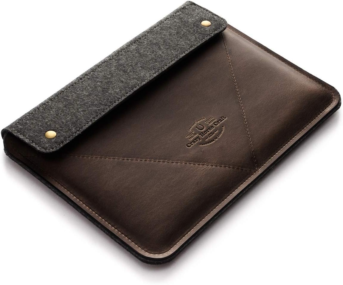Genuine Italian Leather Case/Sleeve for MacBook Pro 13/14/15/16 inch, Wood Brown, Wool Felt Bag for MB Air 13, M1, M2 Handmade Vintage - Crazy Horse Craft customer photo 1