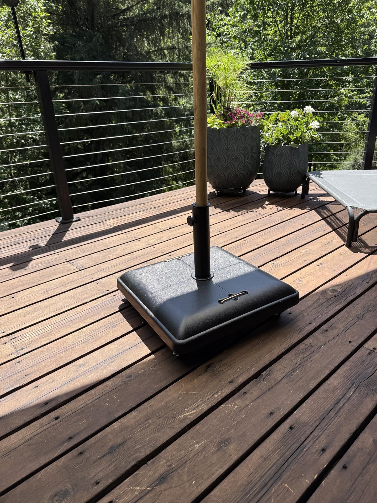 Best Choice Products 81-Pound Heavy Duty Square Concrete Rolling Outdoor Patio Umbrella Base Stand w/Locking Wheels, Handles customer photo 1