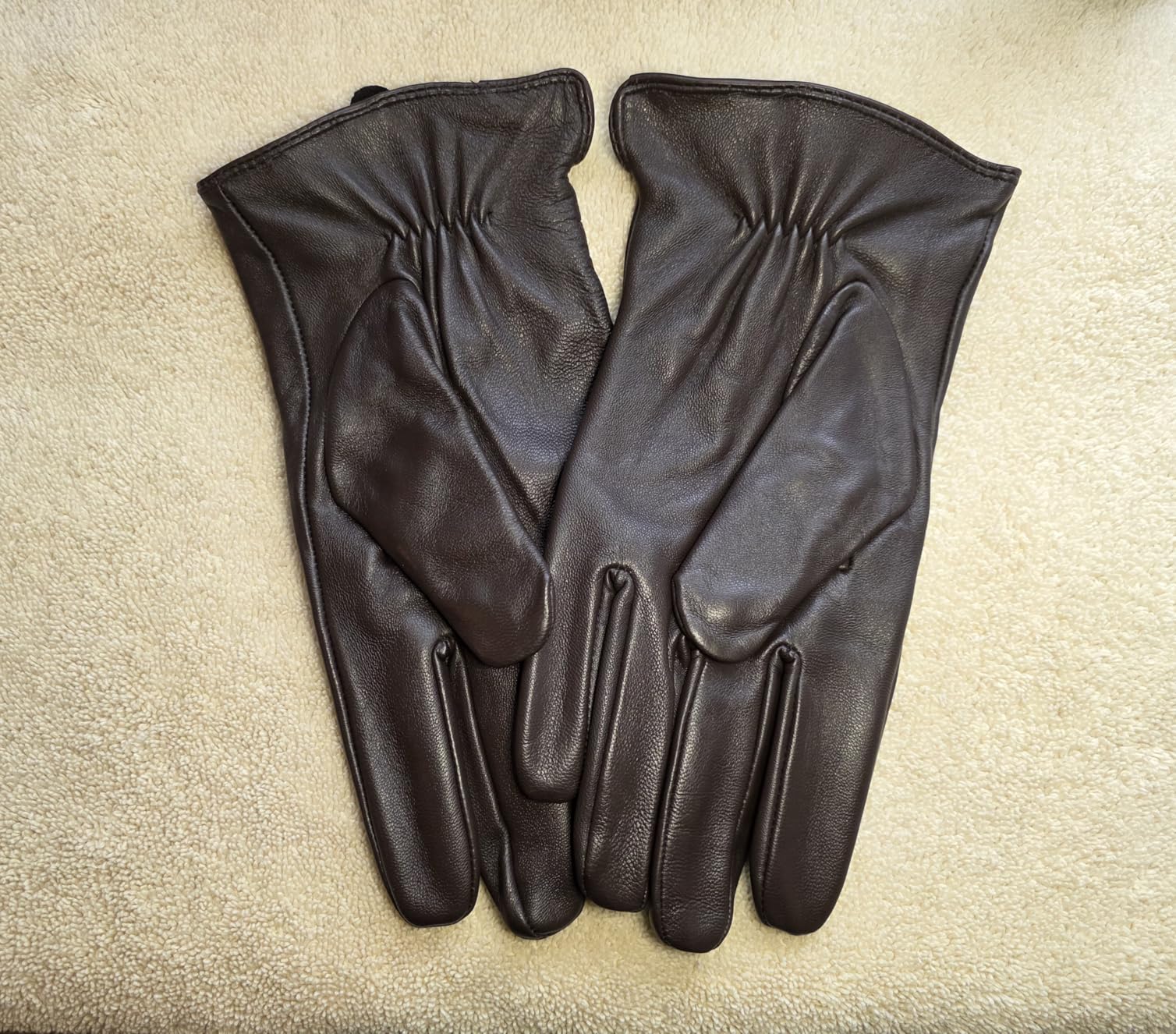 Mens Touchscreen Luxury Nappa Lambskin Leather Gloves Cashmere Lining customer photo 1