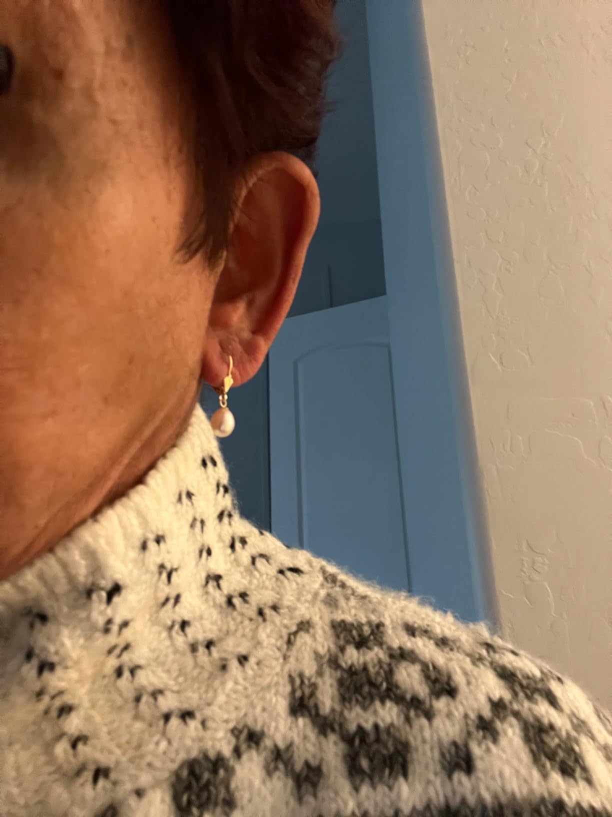 Gem Stone King 14K Gold 9MM Cultured Freshwater Pearl Dangle Earrings For Women | Leverback Gold Drop Earrings | Fine Jewelry Gifts for Women Her Mom Wife customer photo 2