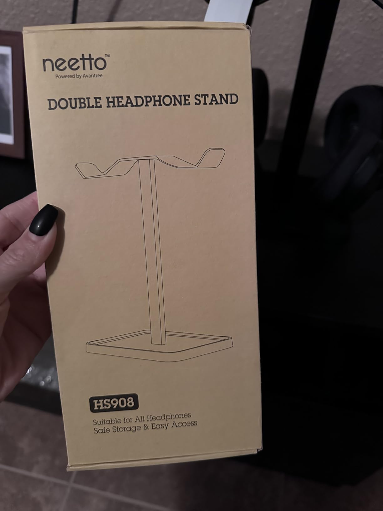 Avantree Neetto HS908 - Dual Headphones Stand for Desk, Aluminum Alloy & Metal Gaming Headsets Holder Hanger customer photo 1