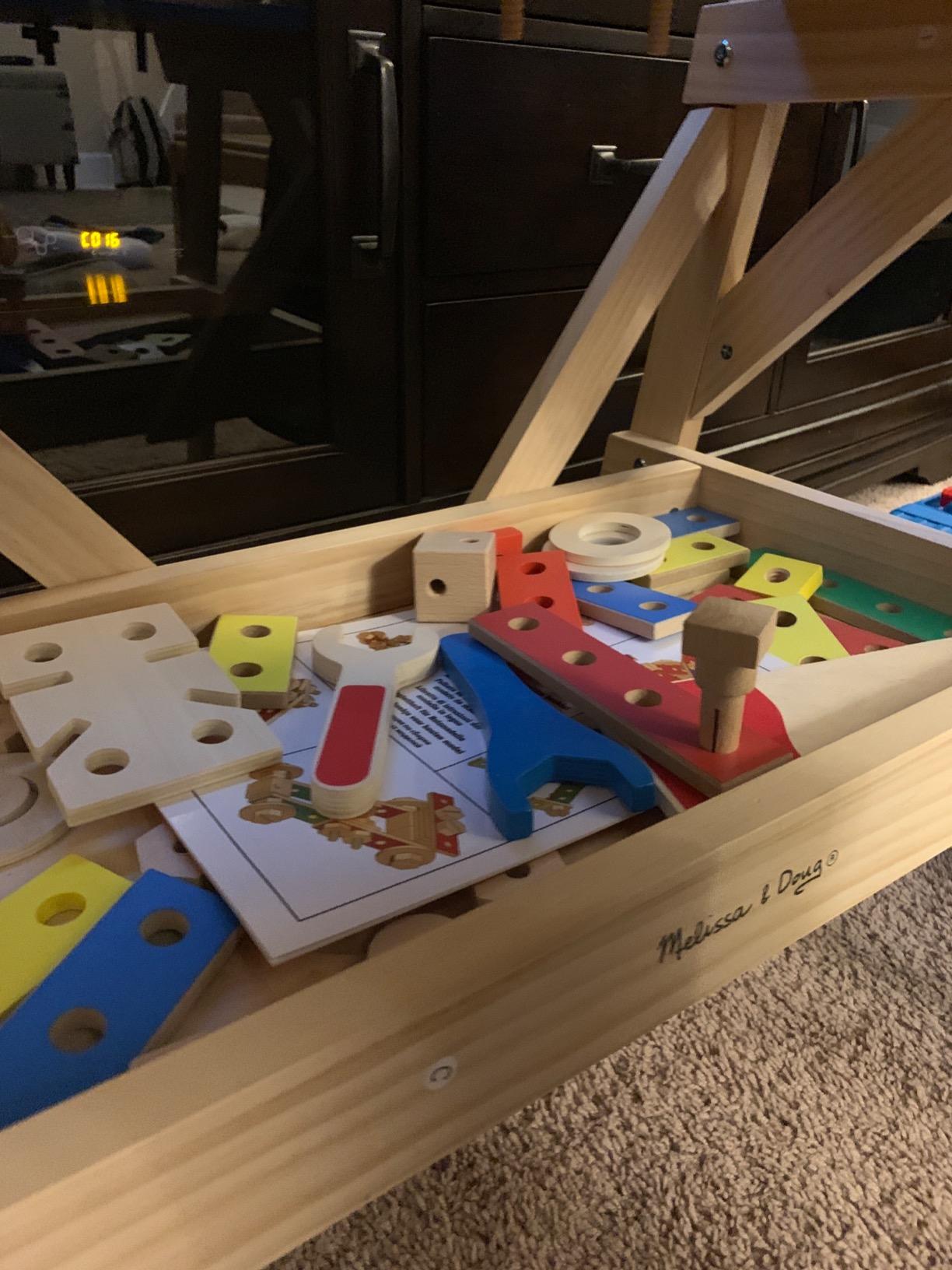 Melissa & Doug Wooden Project Workbench - Solid Wood Construction, Kid-Sized, Ages 3 to 6, Great Gift for Girls and Boys - Best for Preschoolers (SIOC Packaging) customer photo 1