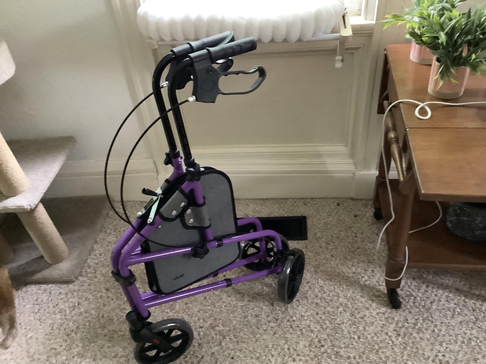 Vive Mobility 3 Wheel Walker - Three Wheeled Rollator for Seniors | Lightweight, Foldable, Narrow, Heavy Duty - Folding 3-Wheel Tri Scooter with Basket Bag customer photo 1