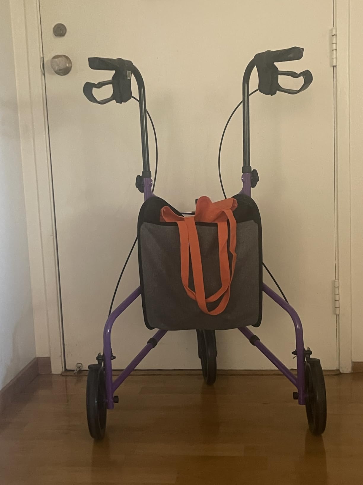 Vive Mobility 3 Wheel Walker - Three Wheeled Rollator for Seniors | Lightweight, Foldable, Narrow, Heavy Duty - Folding 3-Wheel Tri Scooter with Basket Bag customer photo 2