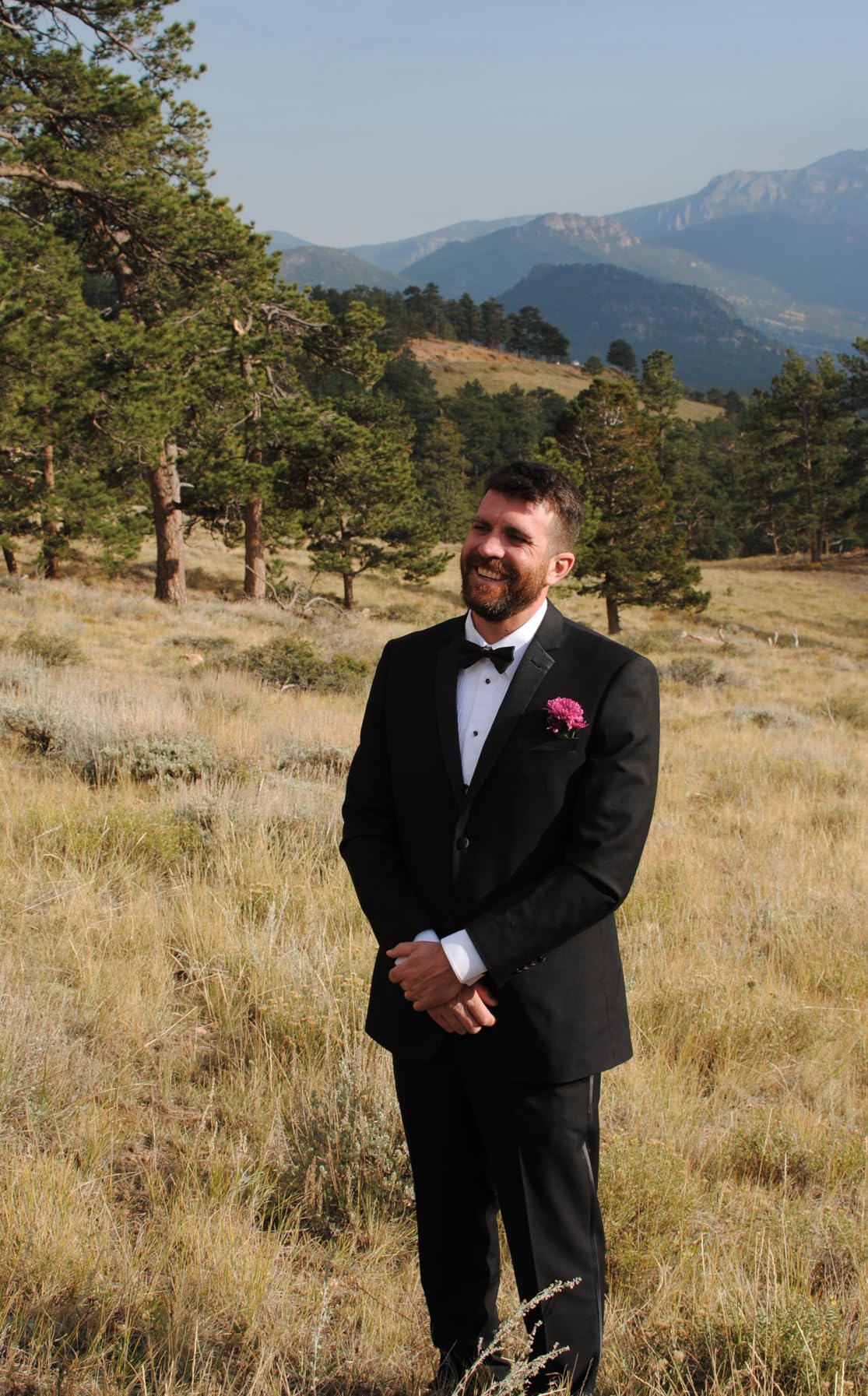Adam Baker Men's Classic & Slim Fit Two-Piece Formal Tuxedo Suit customer photo 2