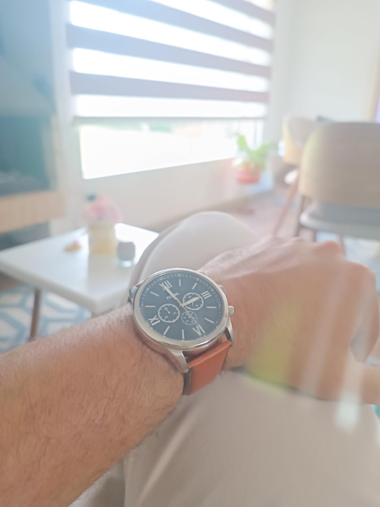 Flynn Chronograph Brown Leather Watch customer photo 1