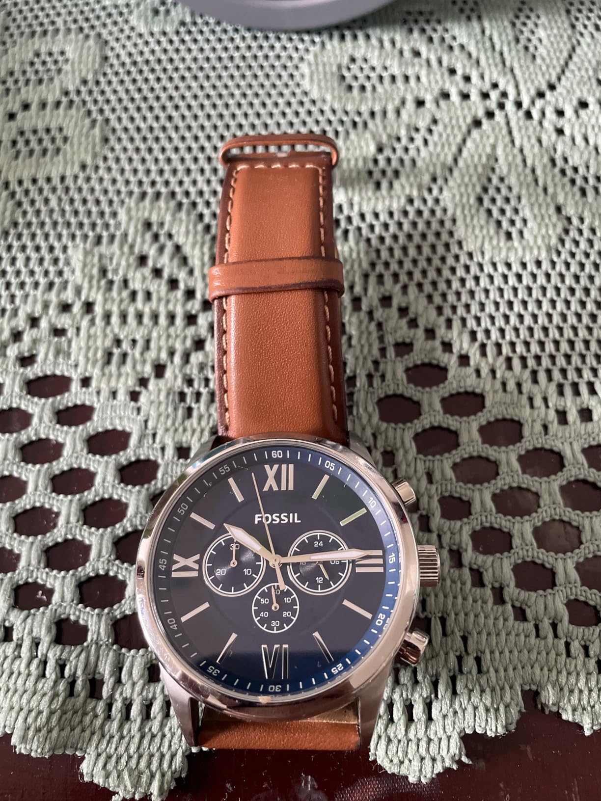 Flynn Chronograph Brown Leather Watch customer photo 2