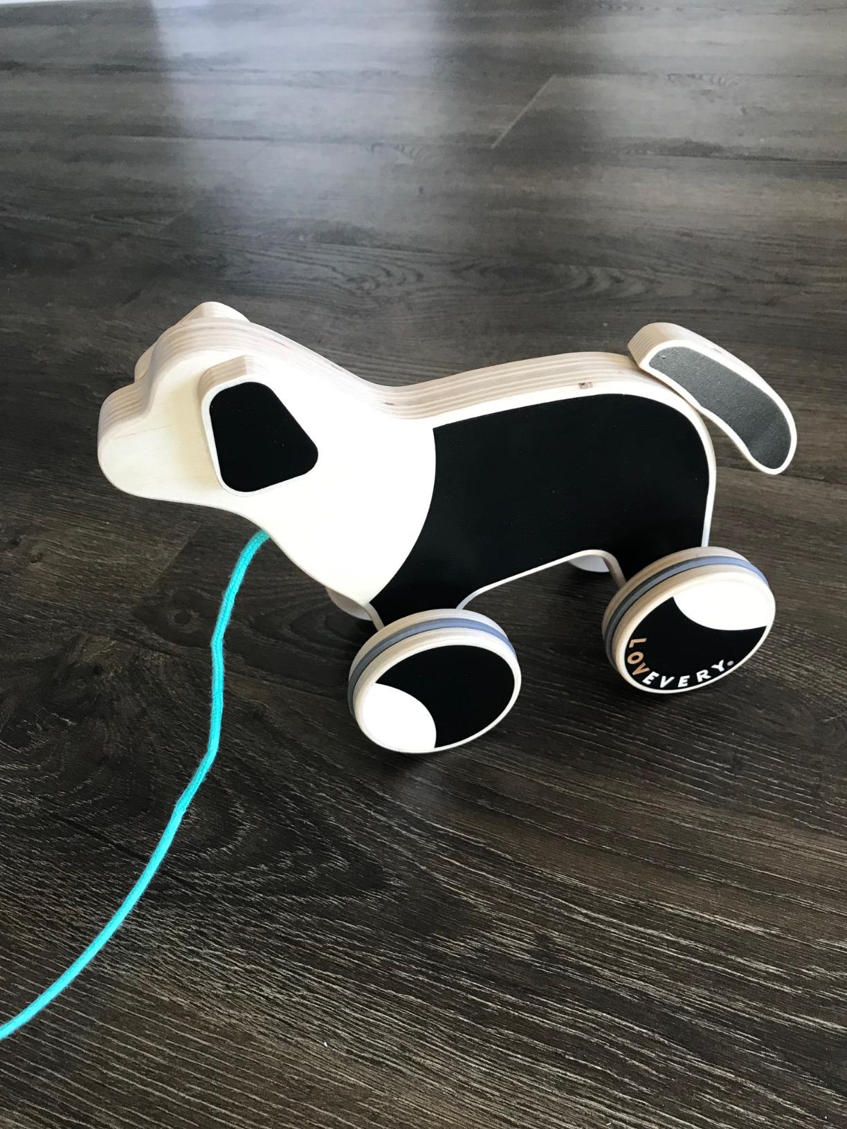 LOVEVERY |The Pull Pup | Wooden Push Pull Toy, Black/White/Natural Wood, Sustainable Toy for Toddler, Ages 18+ Months customer photo 1