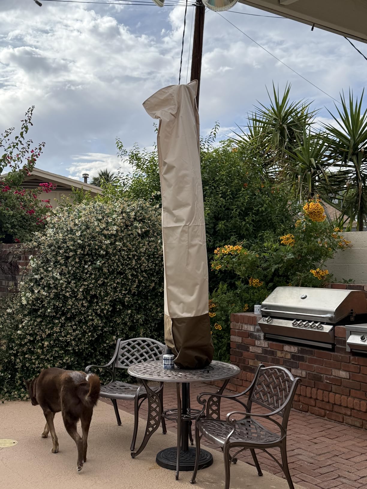 SUPERJARE Patio Umbrella Cover with Rod for 7 to 11 Ft Umbrellas and 15 Ft Double-Sided Umbrellas, 600D Protective Waterproof Cover with Zipper, Gray customer photo 1