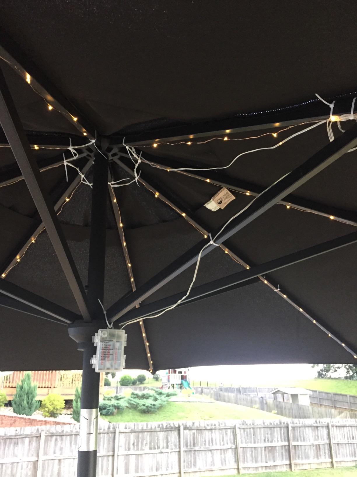 Patio Umbrella Lights Cordless Lighting with Remote Control 8 Brightness Mode LED Patio Light Wireless Battery Operated Waterproof for Patio Backyard Umbrella Outdoor Garden Decor customer photo 1