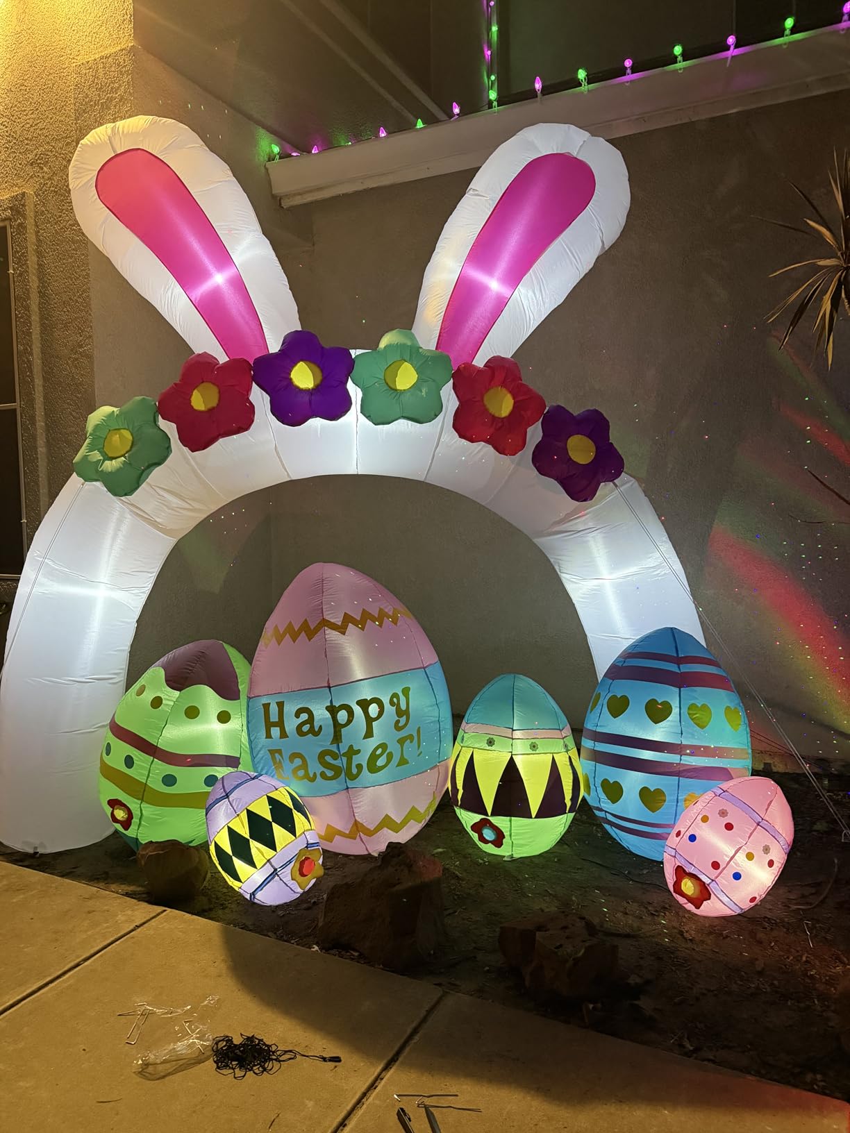 SEASONBLOW 8 Ft LED Light Up Inflatable Easter Eggs Decoration for Indoor Outdoor Home Yard Lawn Decor customer photo 2