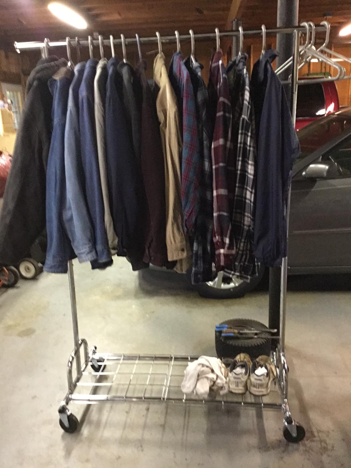 HOKEEPER Clothing Garment Rack Capacity 525LBS Clothing Racks on Wheels Rolling Clothes Rack for Hanging Clothes Heavy Duty Collapsible Commercial customer photo 1