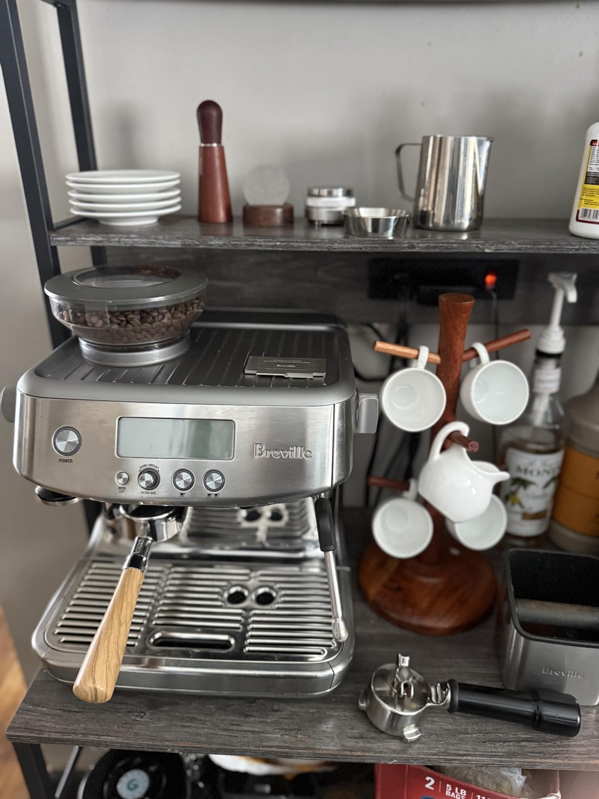 CREMA Coffee Products 54mm Bottomless Naked Portafilter | Compatible with 54mm Breville Machines | Includes Double Shot Filter Basket | Sandalwood customer photo 2