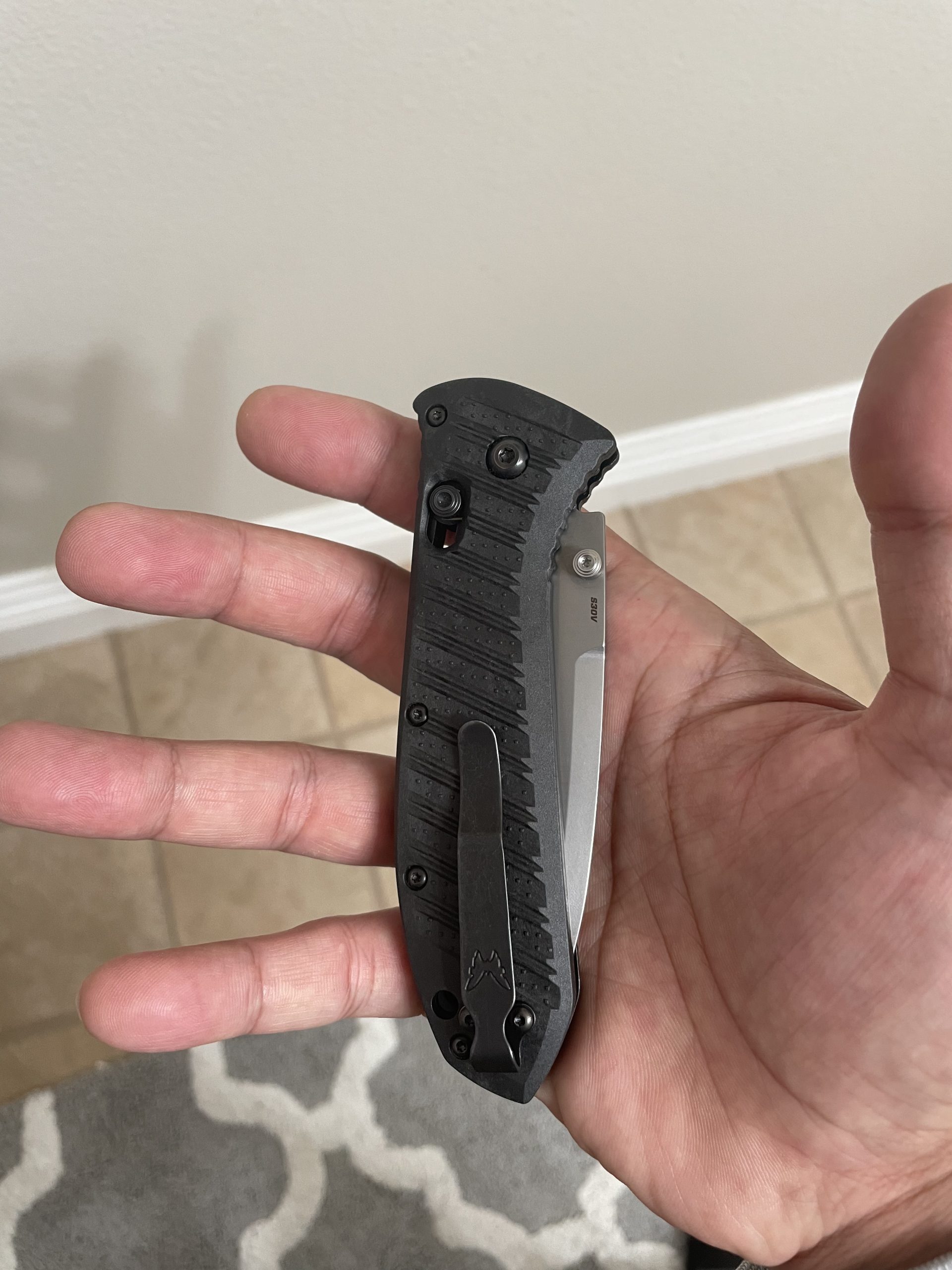Benchmade Presidio II Tactical Knife, S30V Steel Blade (570-1) | Graphite Black CF-Elite handle, Drop-Point blade customer photo 1