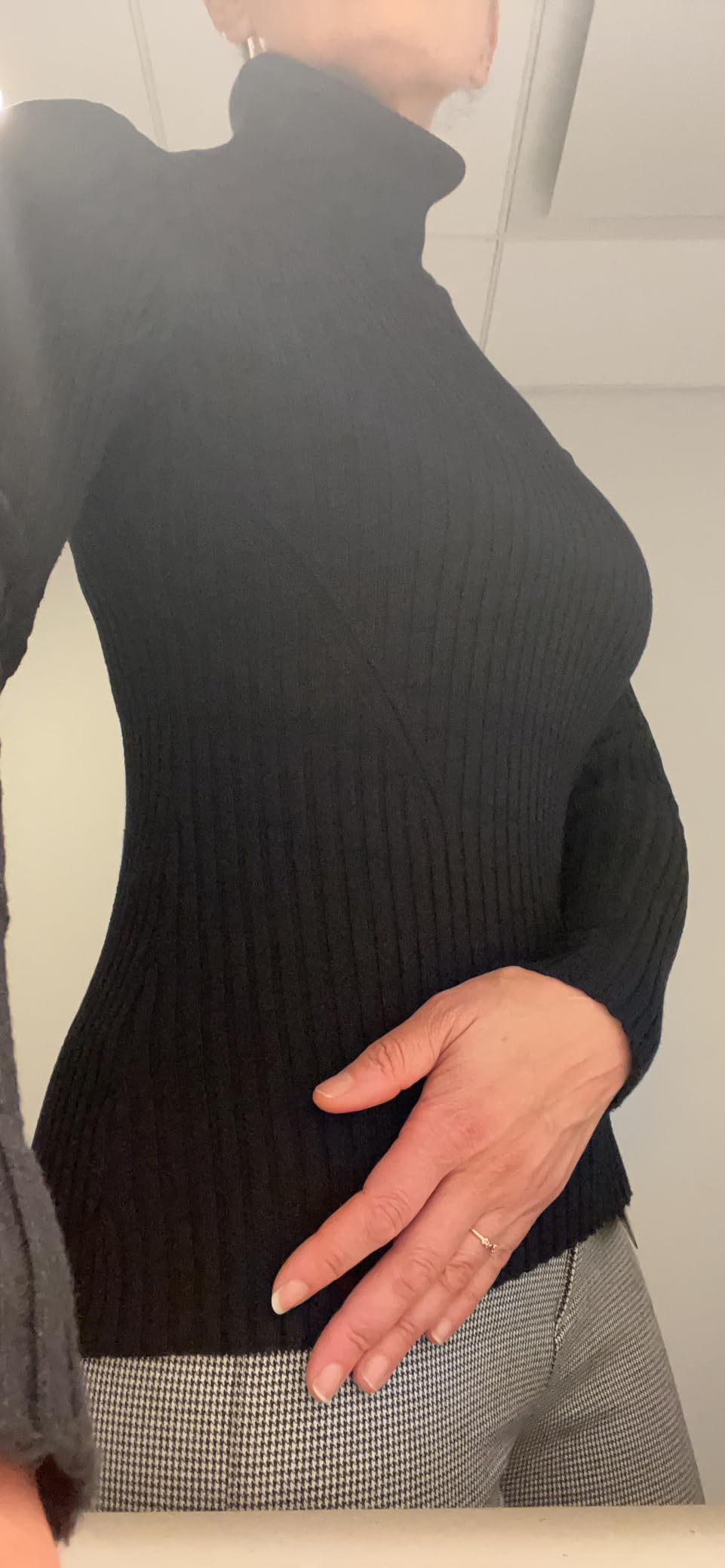 Turtleneck Ribbed Sweaters for Women Cute Sexy Knitted Warm Fitted Sweater customer photo 2