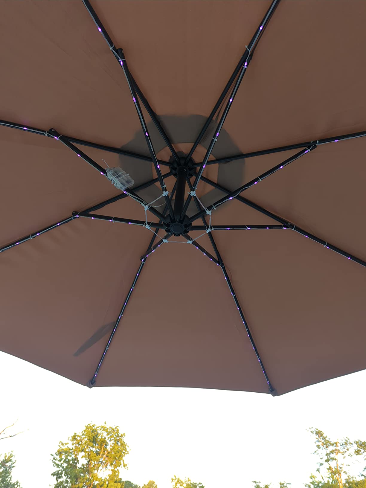 Patio Umbrella String Lights, 104 Bright LEDs 12 Modes USB Battery Operated Cordless Umbrella Light, Remote Control Waterproof Outdoor Pole Lights for Patio Umbrellas Camping Tents customer photo 1