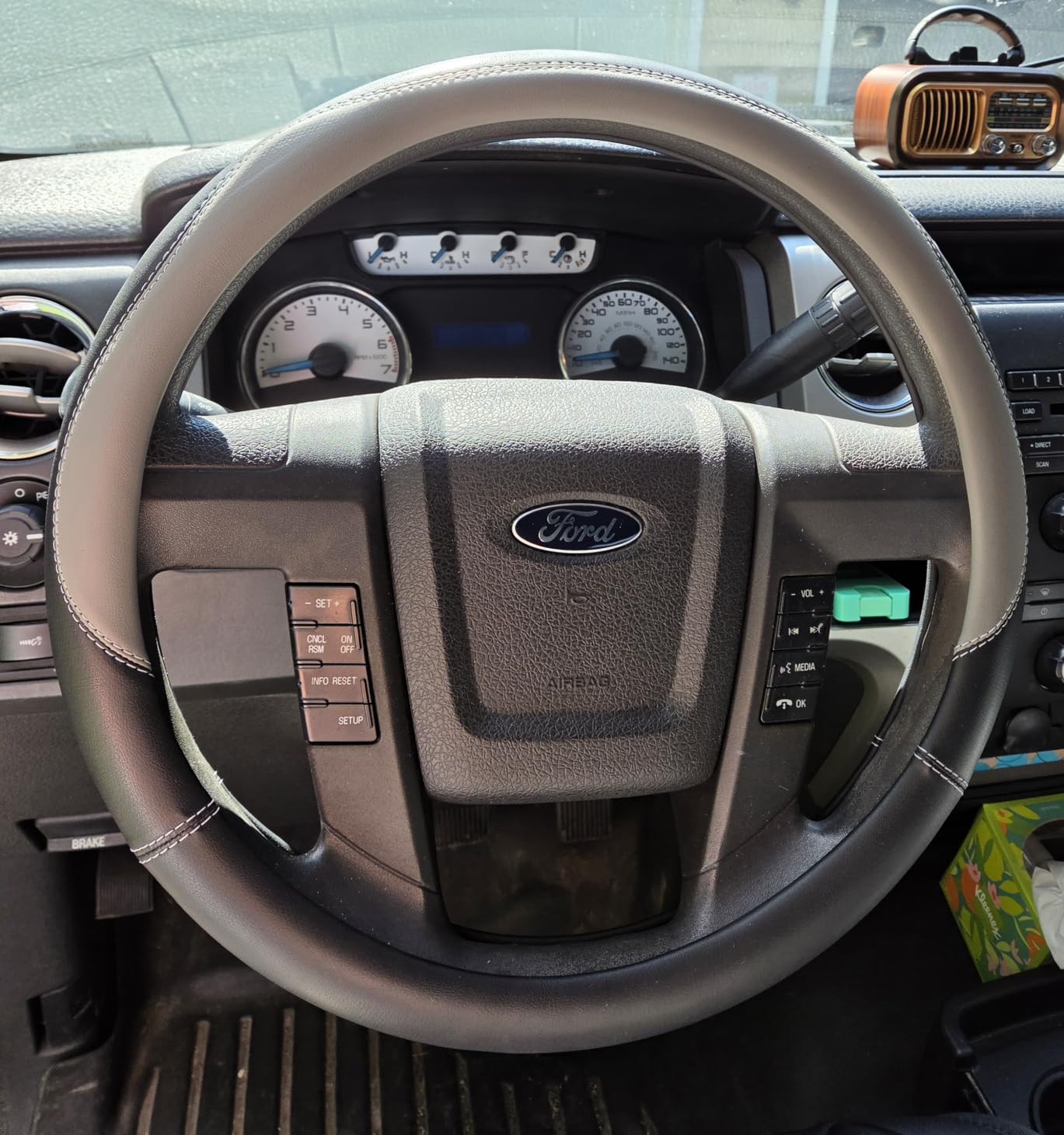 Valleycomfy Microfiber Leather Steering Wheel Cover Large-Size for F150 F250 F350 Ram 4Runner Tacoma Tundra Range Rover Model S X with 15 1/2 inches-16 inches Outer Diameter (Black) customer photo 2