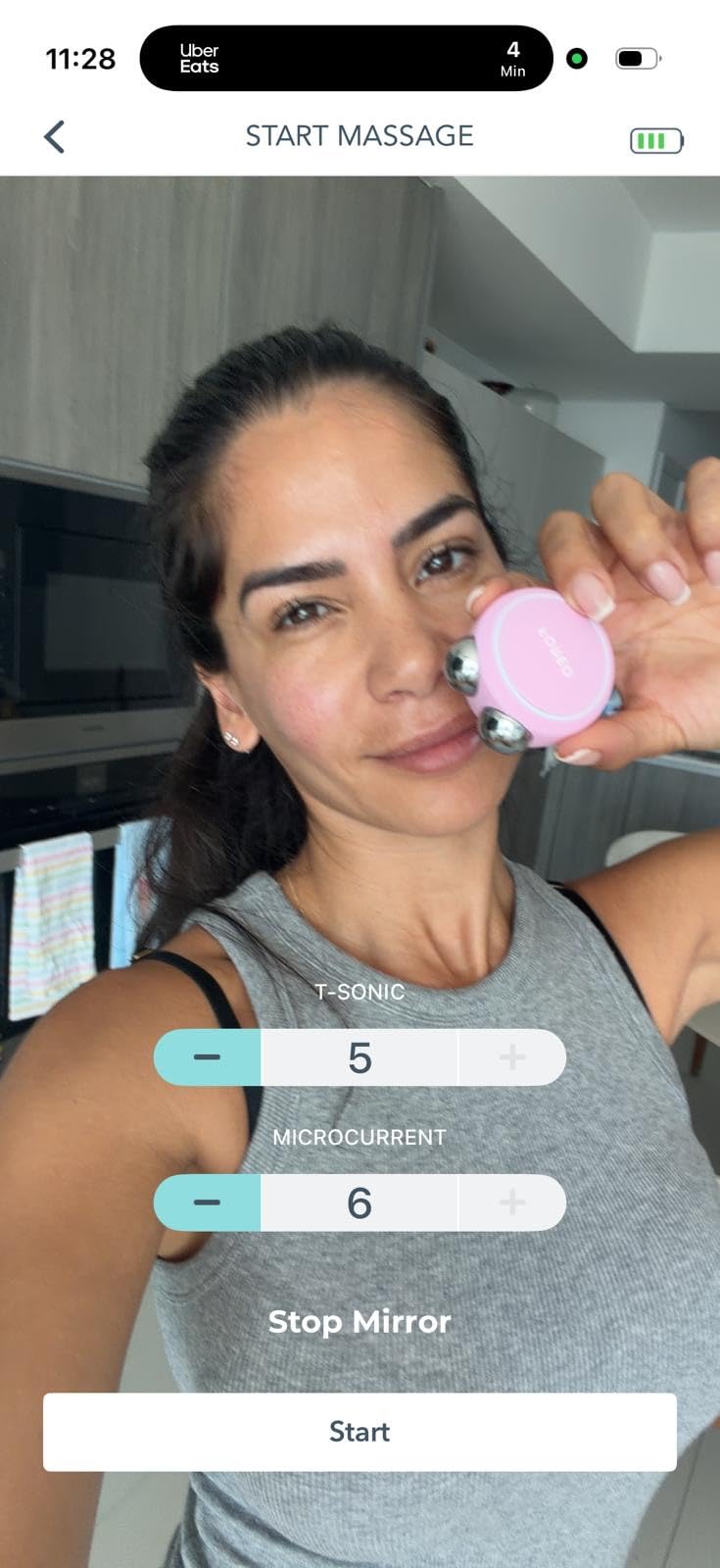 FOREO BEAR Mini Microcurrent Facial Device - Face Sculpting Tool - Firm & Contour - Reduce Double Chin - Non-Invasive - Increases Absorption of Facial Skin Care Products - Pearl Pink customer photo 1