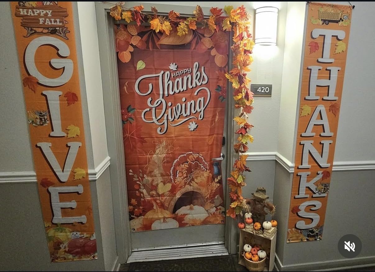 GIVE THANKS Hanging Banner Porch Sign Autumn Pumpkin Maple Leaf Backdrop Flag Fall Harvest Welcome Banner For Indoor Outdoor Wall Door Decoration Thanksgiving Party Decorations 72x12 customer photo 1