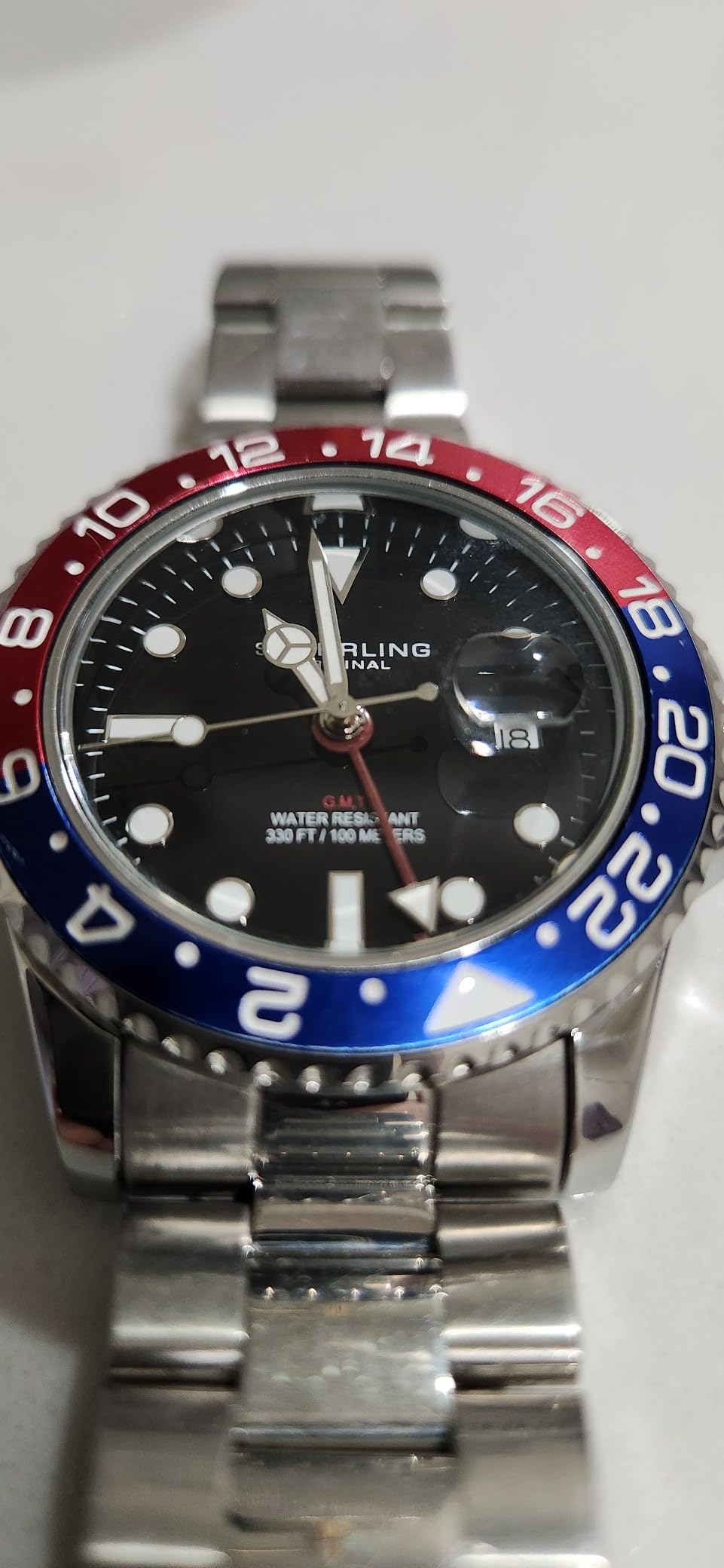 Stuhrling Original Men's Stainless Steel GMT Watch Quartz - 42mm Quartz Analog Wrist Watch for Men, Stainless Steel Case, Casual Work Watch, Water Resistant Watch customer photo 1