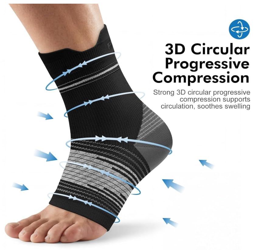 6 Pairs Compression Socks Women & Men for Plantar Fasciitis Relief | Open Toe Ankle Brace with Arch & Ankle Support, Plantar Fasciitis Socks for Achilles Tendonitis Relief, Heel Pain & Swelling customer photo 1