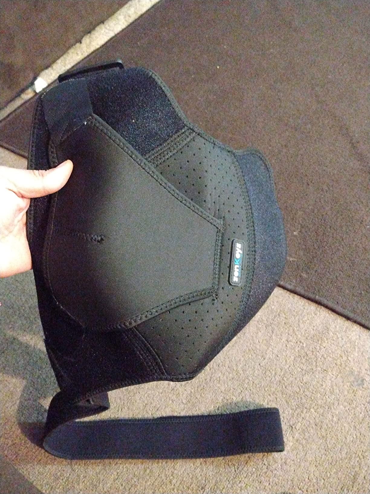 Copper Shoulder Brace - L/XL, Chest 35-47in, Adjustable | Copper compression sleeve - rotator cuff support - ice/heat pocket - Use for shoulder pain, recovery & sport customer photo 2