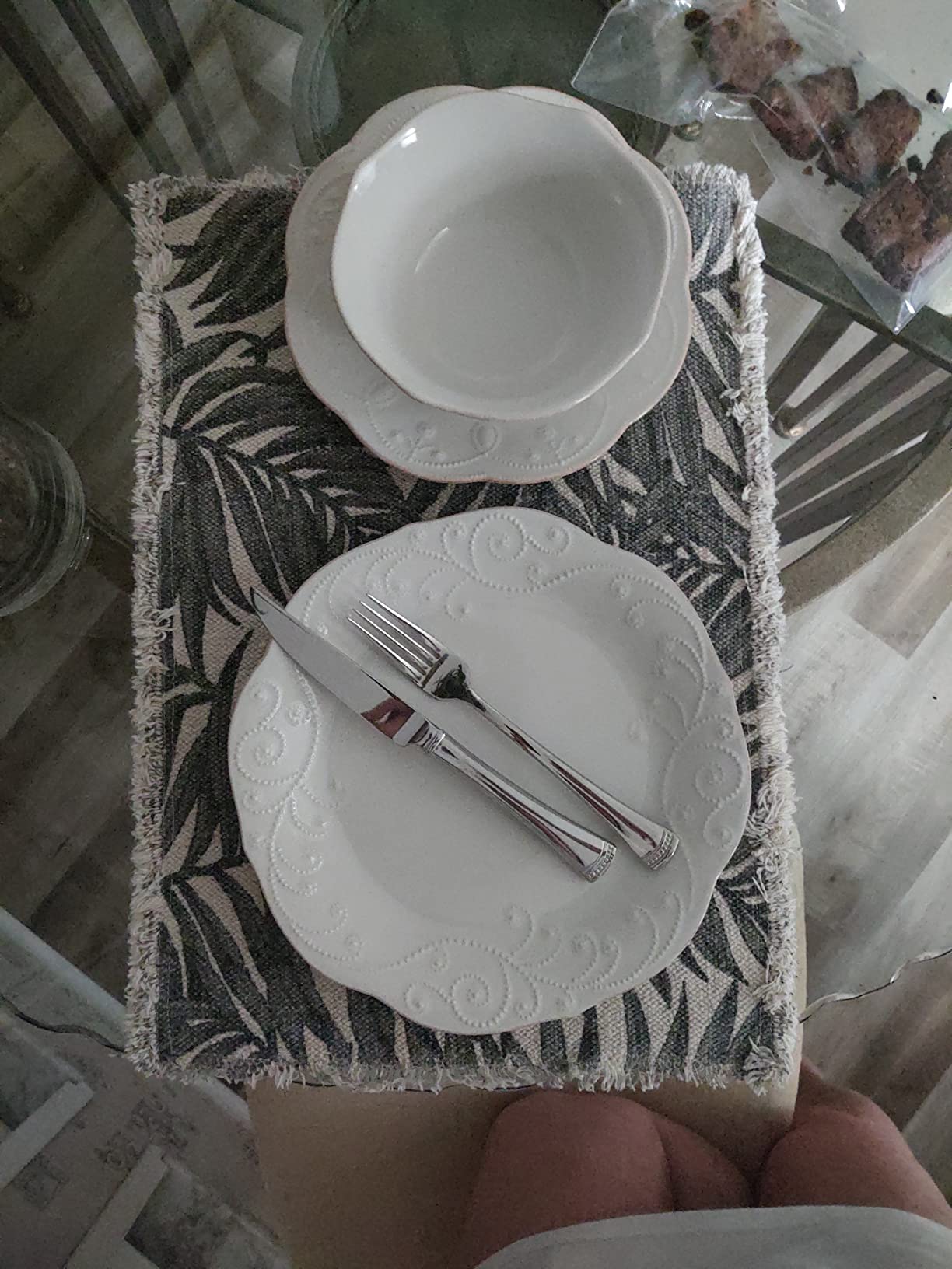 Lenox French Perle White Stoneware Dinnerware Set with All-Purpose Bowls | dishwasher safe, microwave safe | plates and bowls sets for kitchen and dining, dish set, dishes | 20oz customer photo 1