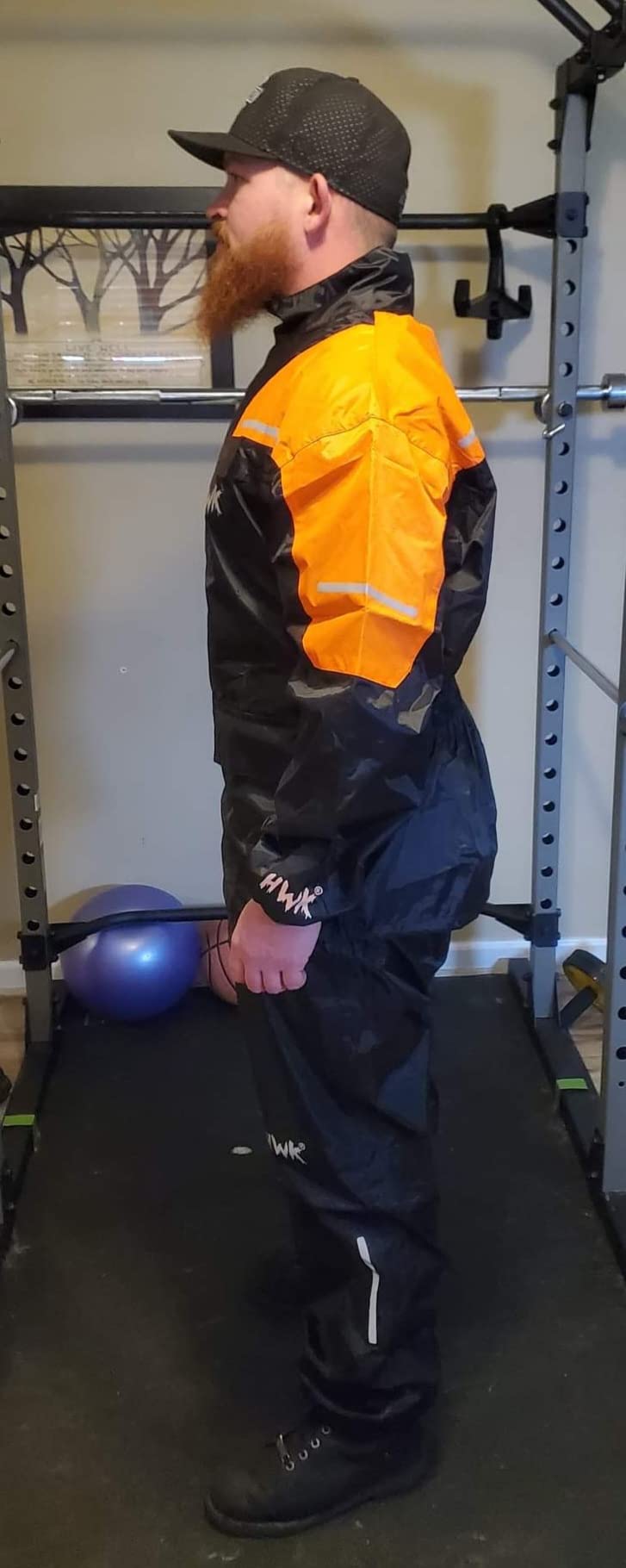HWK Motorcycle Rain Suit for Men and Women, Two-Piece Waterproof Motorcycle Rain Gear with Reflective Jacket and Pants, All-Season Weatherproof Protection for Riding customer photo 2
