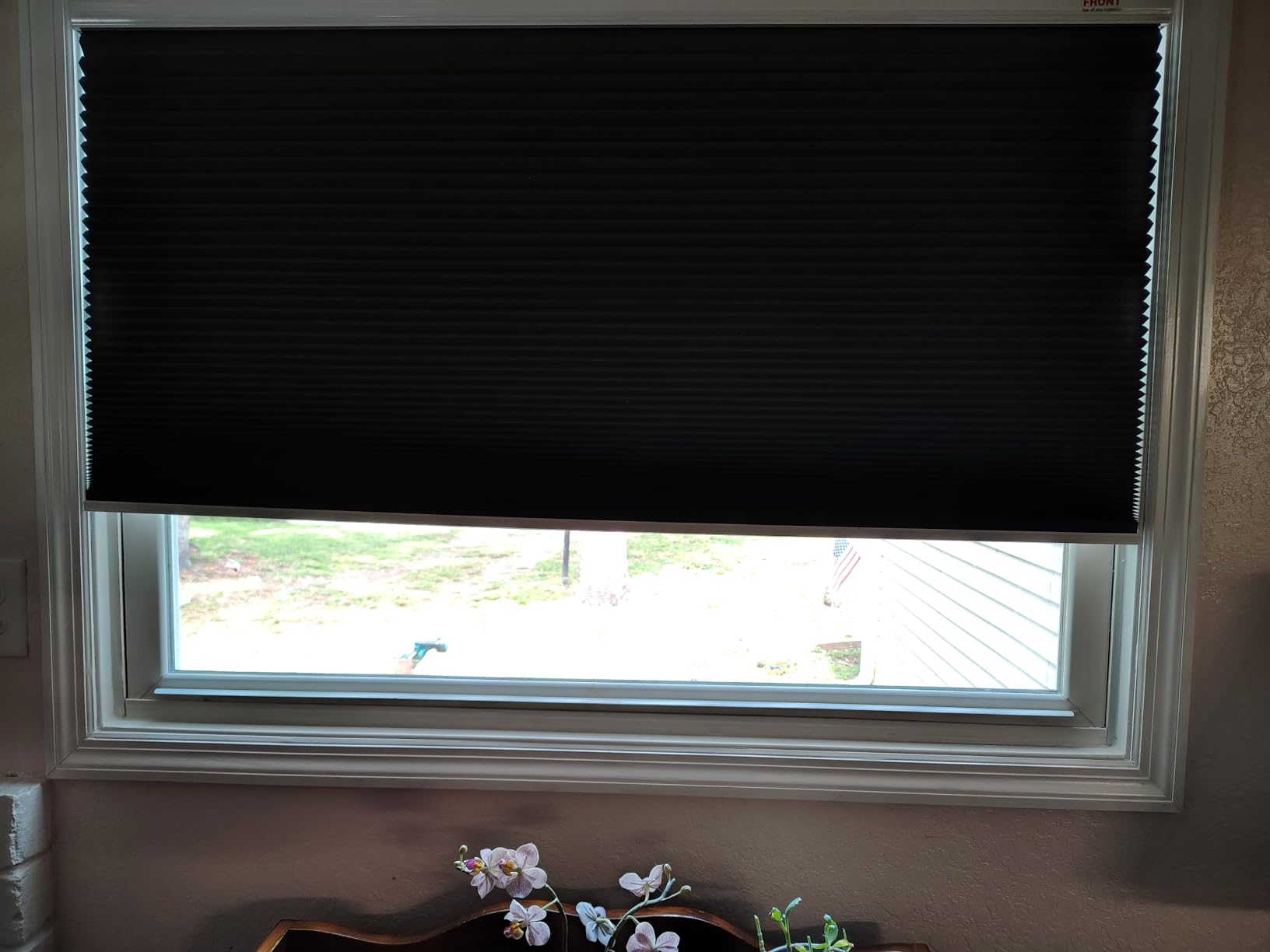 Changshade Cordless Cellular Shades, Blackout Honeycomb Shades for Windows, Pull Down Pleated Blinds, Easy to Install for Indoor Windows and French Doors, 35