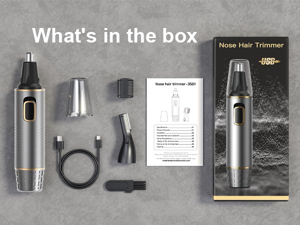 AREYZIN Nose Hair Trimmer for Men, 2026 Professional 3 in 1 Painless Rechargeable Ear and Nose Trimmer, IPX7 Waterproof Eyebrow Facial Hair Trimmer Body Grooming Kit Dual Edge Blades customer photo 1