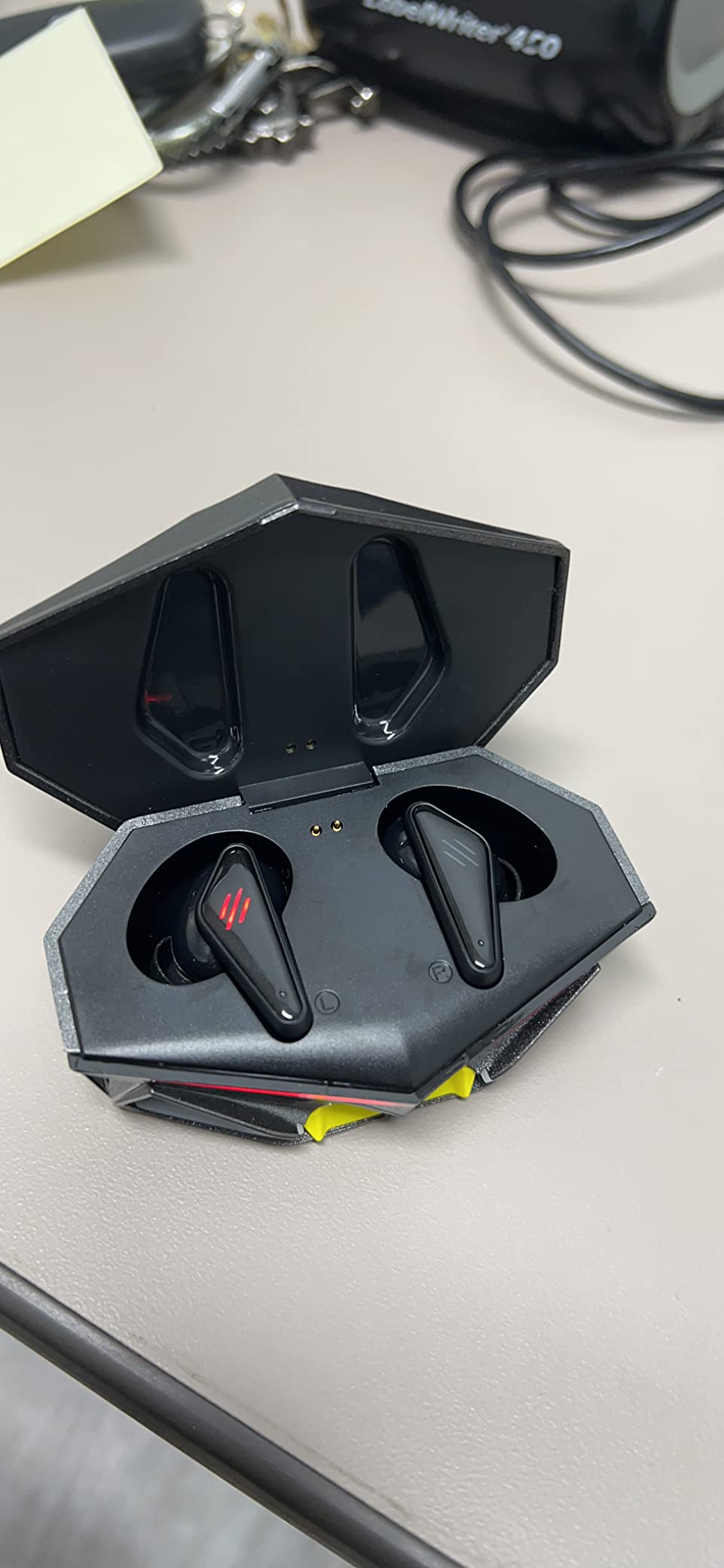 Wireless Gaming Earbud, K98 Wireless Gaming Headphone with Charging Case and Built-in Mic, Bluetooth 5.1 Dual Game Music Mode Earbuds Wireless Headphones with 30 Hours Playtime, RGB customer photo 1
