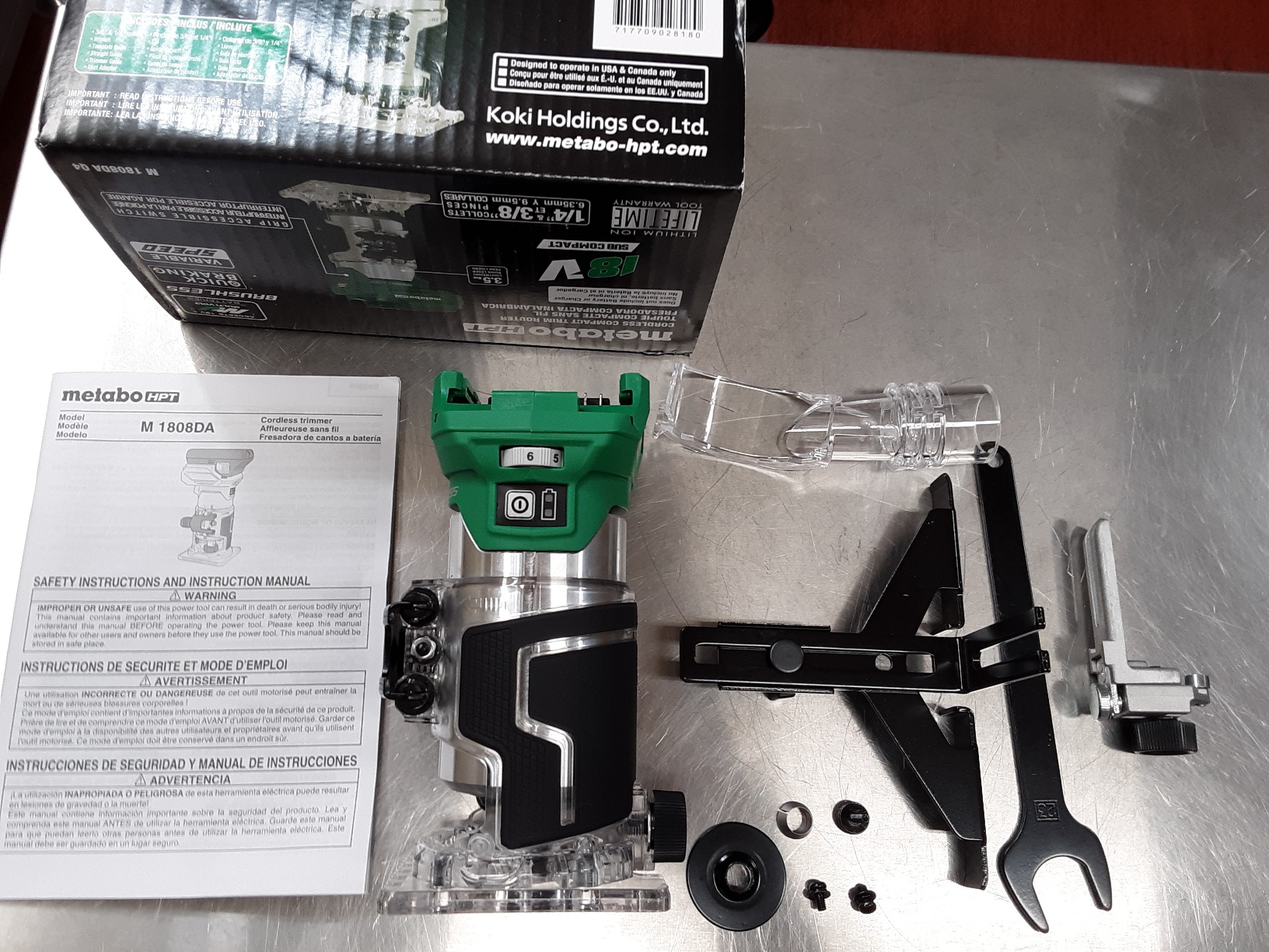 Metabo HPT 18V Cordless Trim Router, Variable Speed 10,000-30,000 RPM, Lightweight Router Design, 1/4-Inch and 3/8-Inch Collets, LED Work Light, Soft Start & Quick Brake, Tool Body Only, M1808DAQ4 customer photo 1