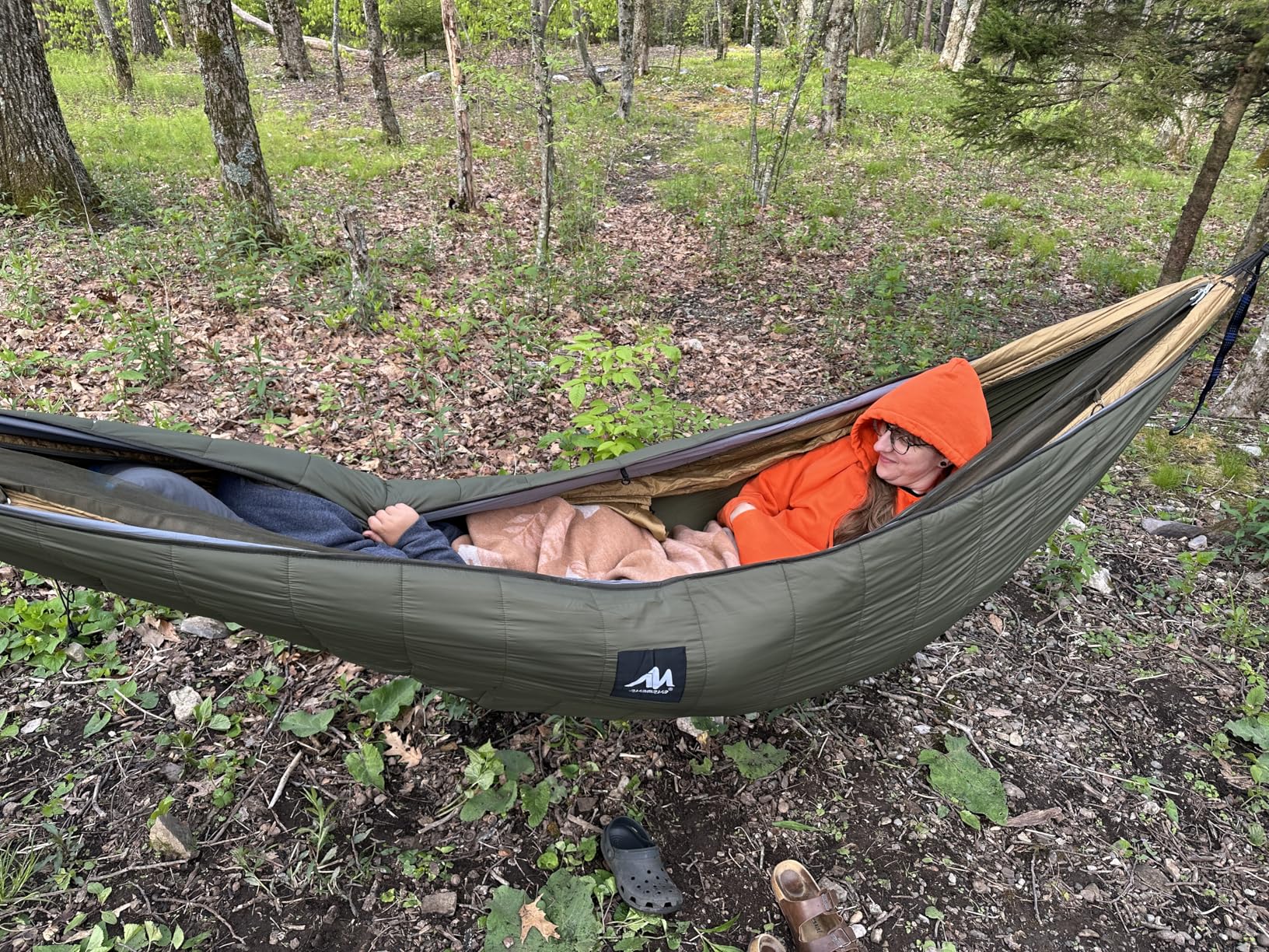 Sunyear Hammock Camping with Rain Fly Tarp and Net, Portable Camping Hammock Double Tree Hammock Outdoor Indoor Backpacking Travel & Survival, 2 Tree Straps,100% Waterproof customer photo 1