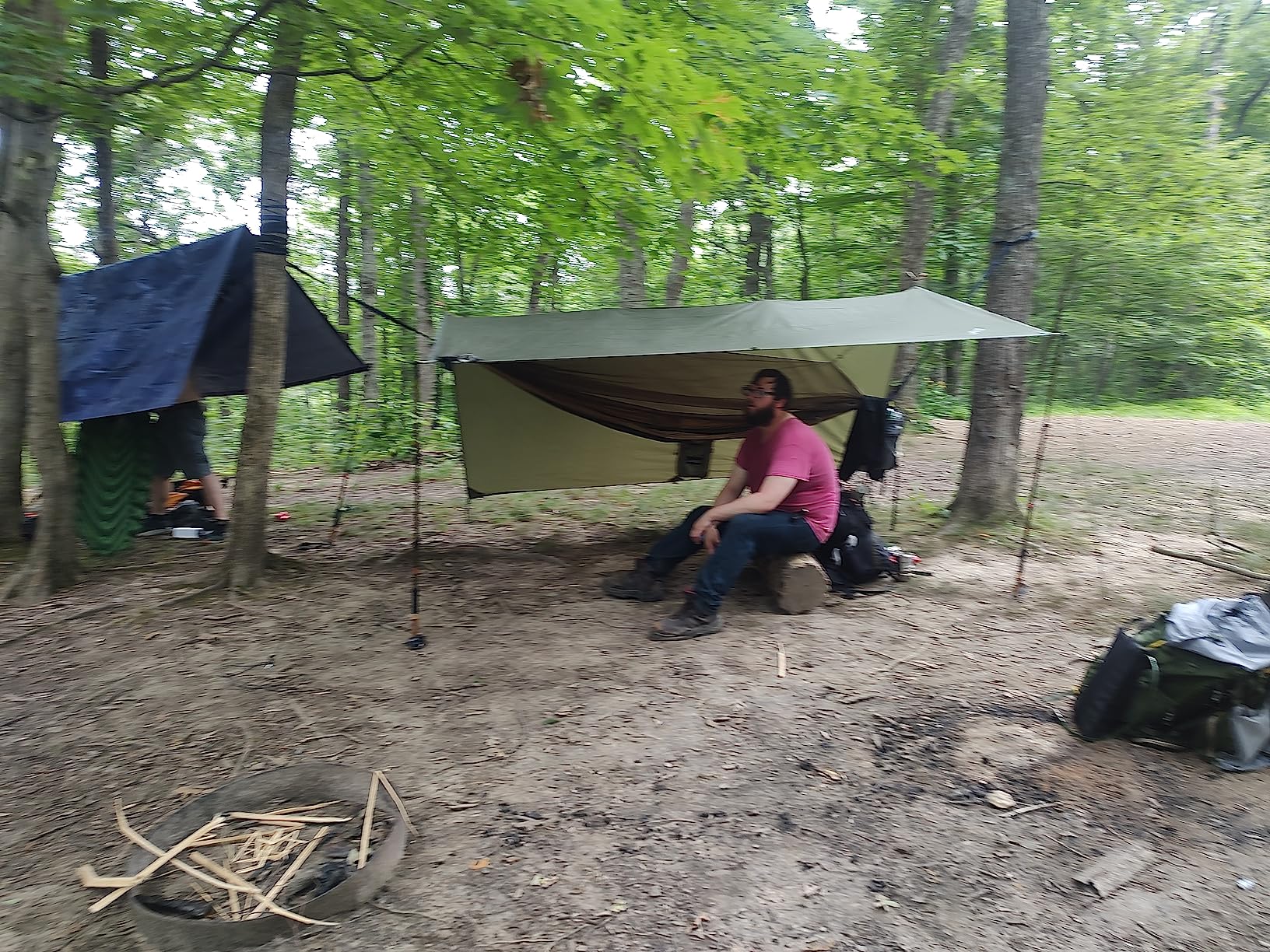Sunyear Hammock Camping with Rain Fly Tarp and Net, Portable Camping Hammock Double Tree Hammock Outdoor Indoor Backpacking Travel & Survival, 2 Tree Straps,100% Waterproof customer photo 2