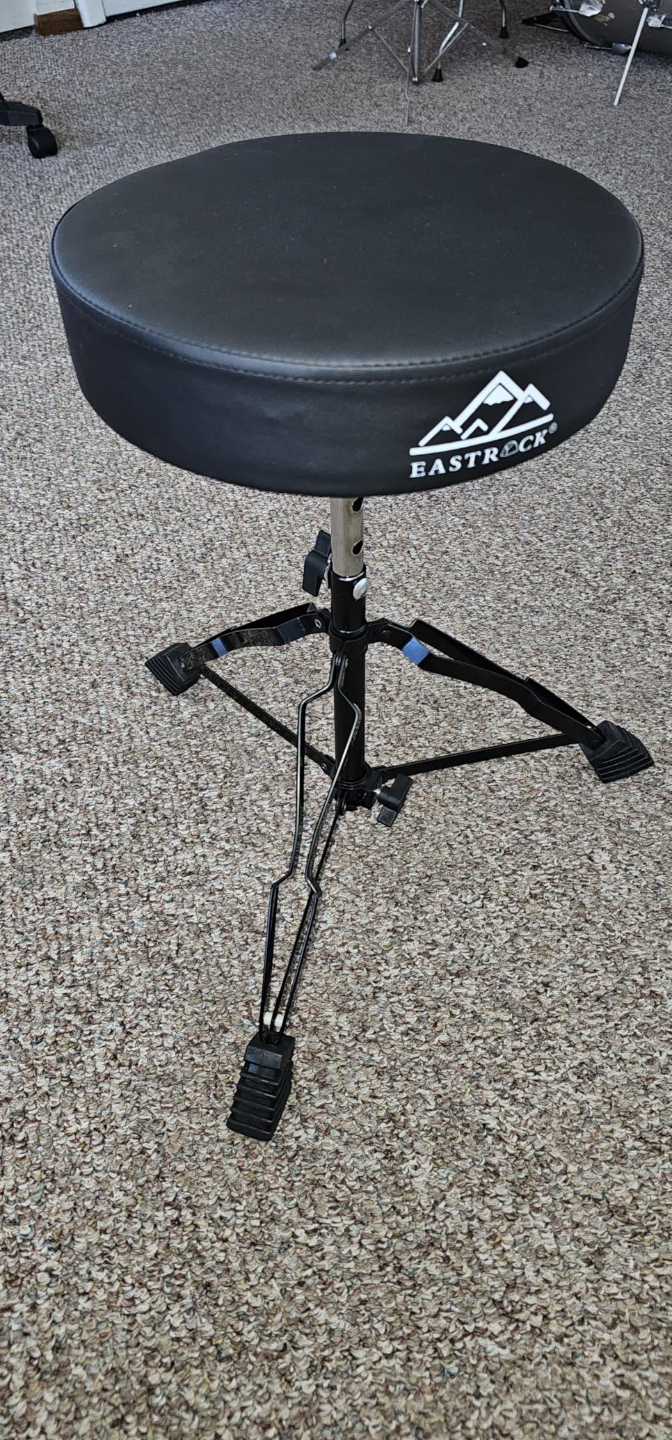 EASTROCK Drum Throne,Padded Drum Seat Drumming Stools with Anti-Slip Feet for Adults and Kids Drummers (Dark Black) customer photo 1