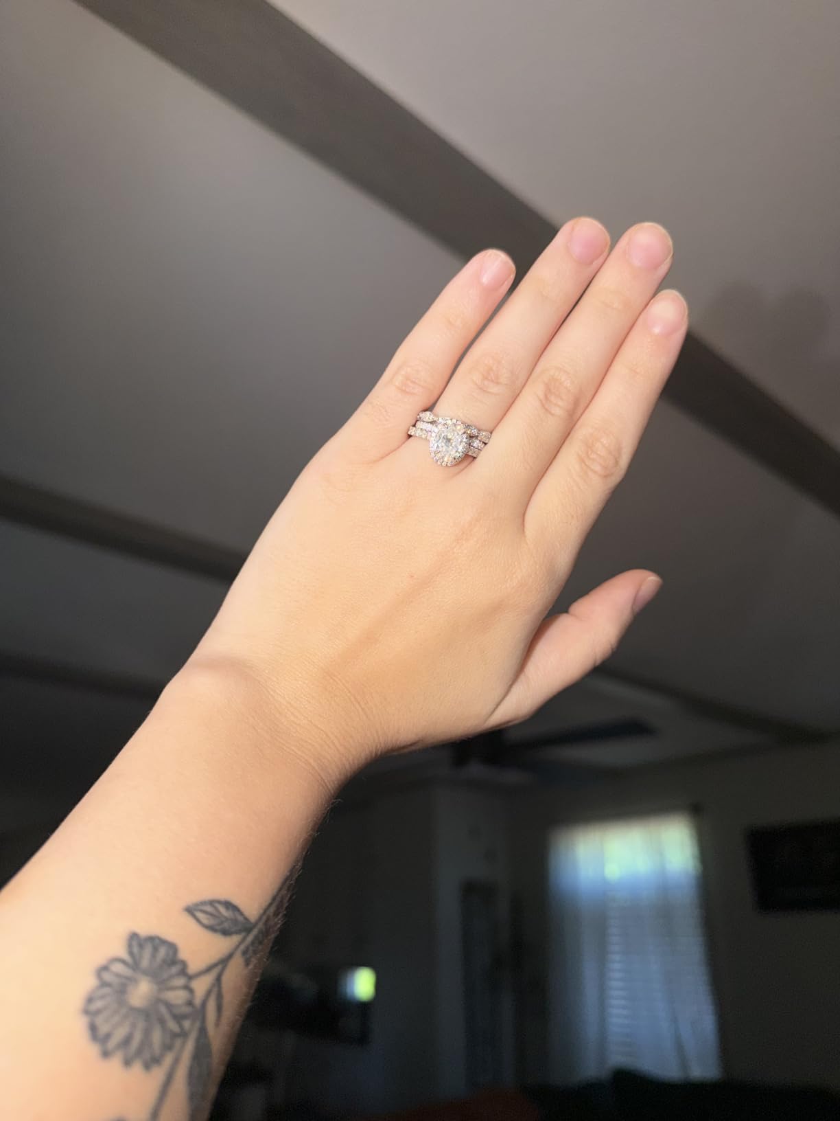 Moissanite Wedding Band Wedding Rings for Women 925 Sterling Silver Rings with 18K White Gold Plated Eternity Stackable Engagement Ring Anniversary Band Size 3-12 customer photo 1