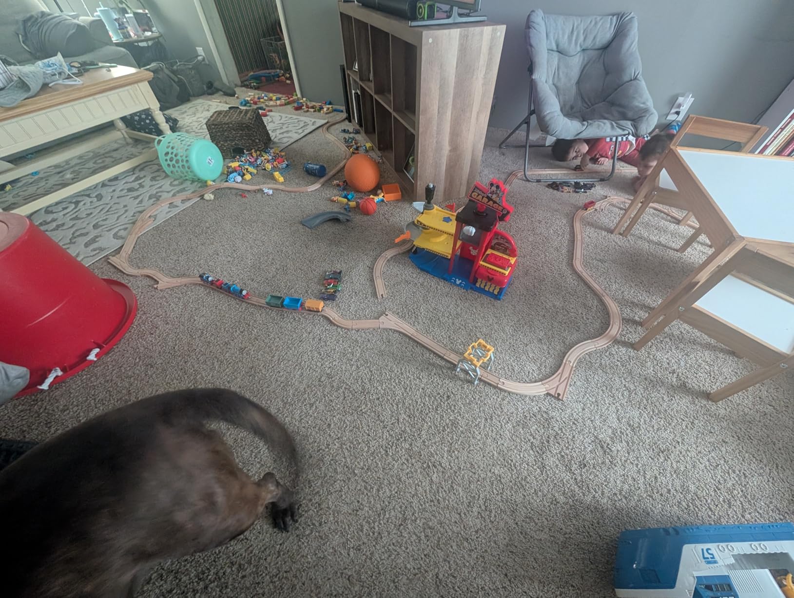 Tiny Land 110PCS Wooden Train Set - Toy Train with Tracks for Kids Ages 3-7, Compatible with Major Brands, Ideal Railway Playset for Boys and Girls, Great Birthday customer photo 1
