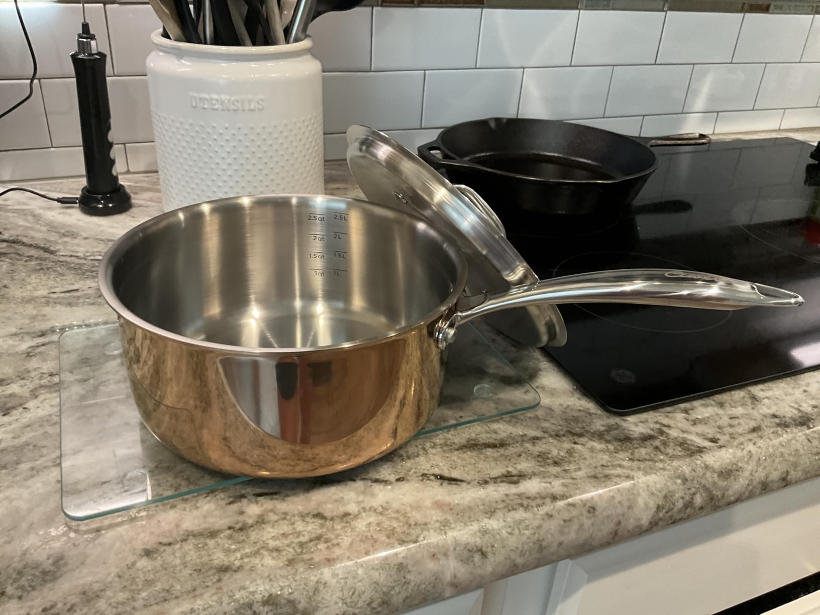 Ciwete Whole Tri-ply 18/10 Stainless Steel Cookware Set, 10 Pcs Elegant Copper Pots and Pans Set, Induction Cookware, Frying Pans, Saucepans & Stock Pot with Lid customer photo 1