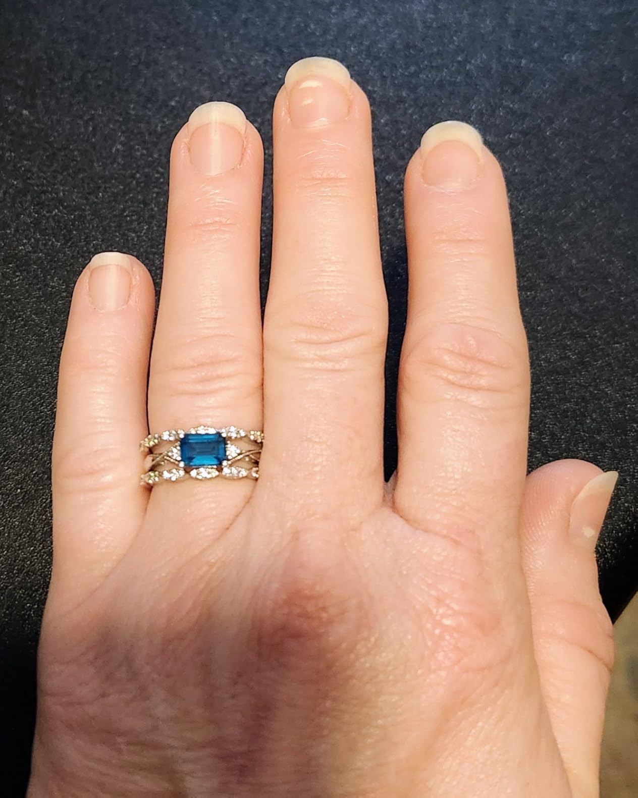 LUO 925 Sterling Silver Emerald Cut 7X5 MM Gemstone Ring, East West Engagement Ring for Women Jewelry customer photo 1